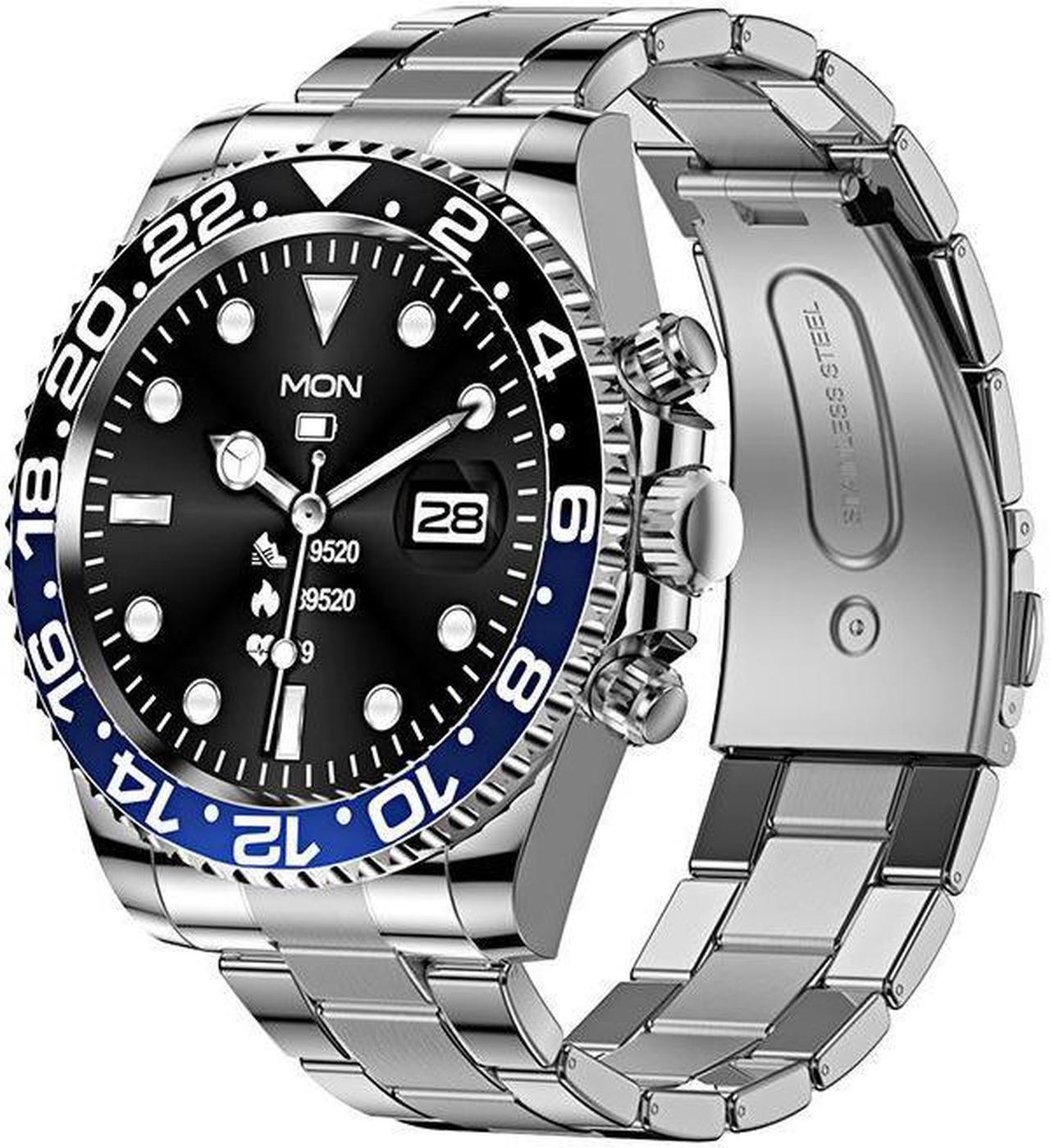 Alt view image 4 of 7 - Aw12 Bluetooth Call Smart Watch Rotating Bezel Music Heart Rate Blood Pressure Detection Men Smart Watch (Green)