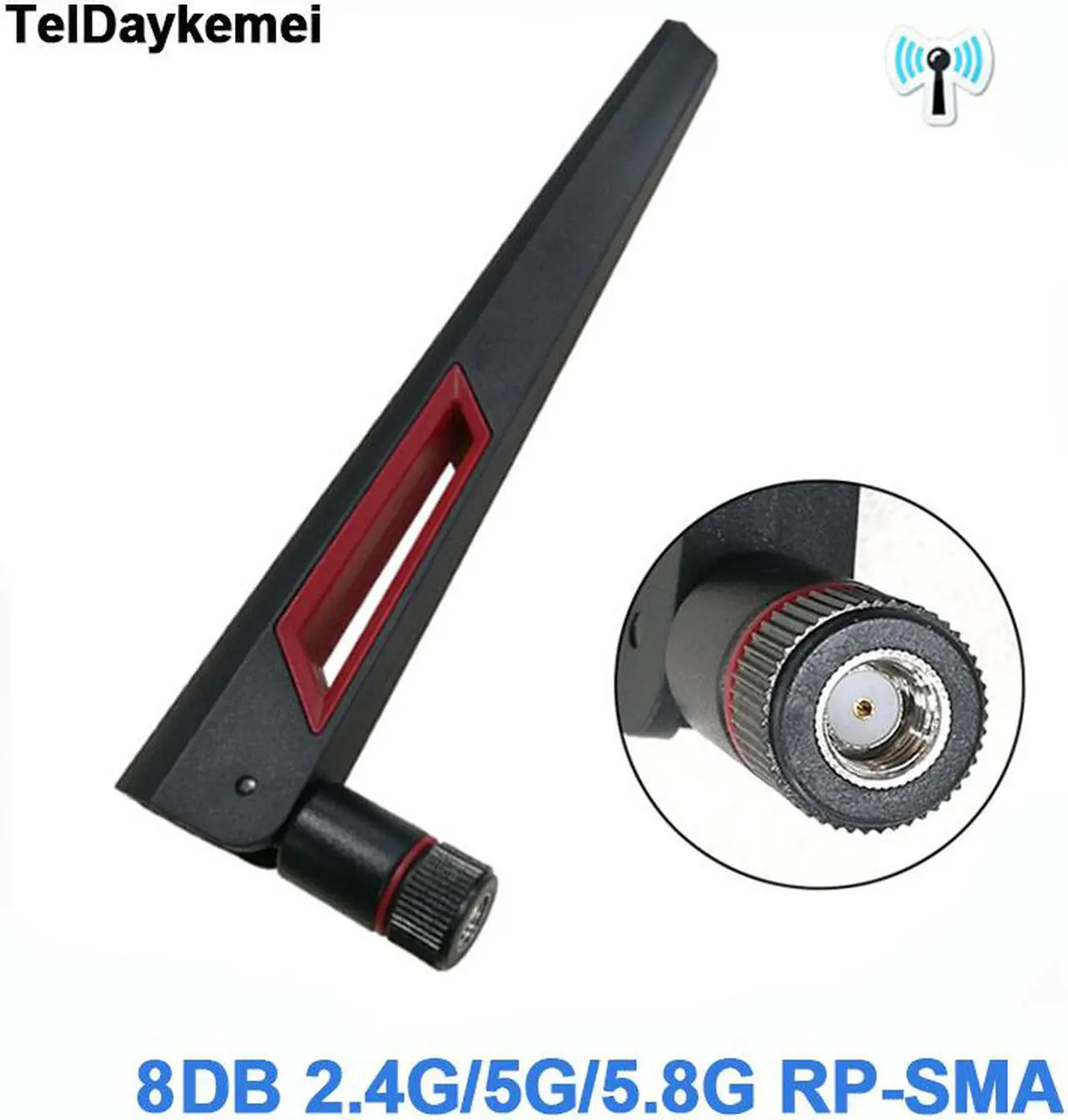 Alt view image 2 of 5 - 4pcs 10dBi Dual Band 2.4GHz 5GHz 5.8Ghz WiFi Antenna RP-SMA Connector Universal Antennas Amplifier WLAN Router Antenne Booster