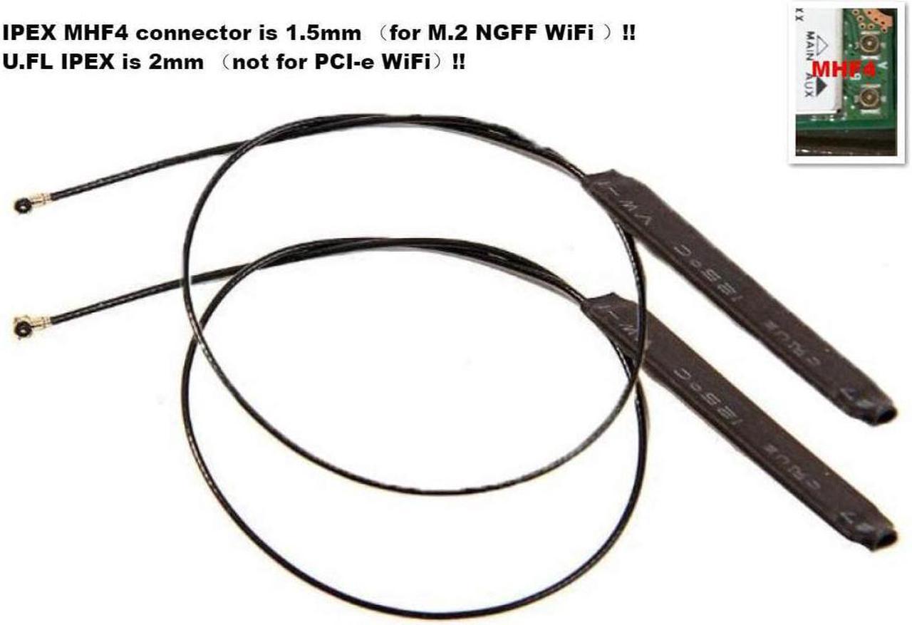 A Pair of IPEX MHF4 2.4G/5G Wifi Antennas for Intel 7260 7265 8260 8265 9260 9560 17265 AC AX200 AX Killer M.2 NGFF Card 3G LTE(4G) GPRS GSM CDMA WLAN Card Banana Pi M2 Zero Bluetooth Wifi Antennas