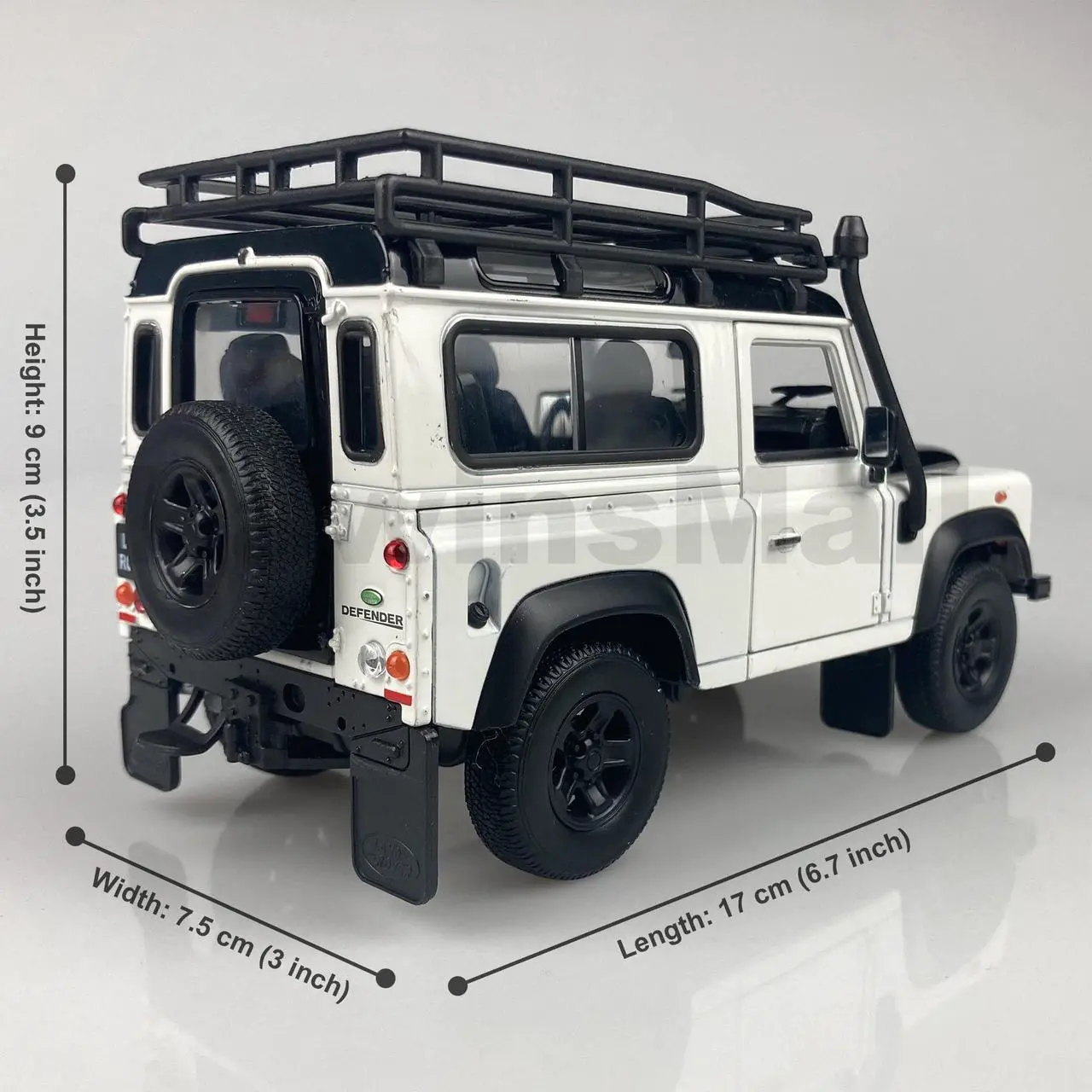 Alt view image 2 of 7 - Welly 1:24 Land Rover 2010s Defender TD5 TDCI 90 Off-Road Vehicle Truck Alloy Diecast Model Toy White