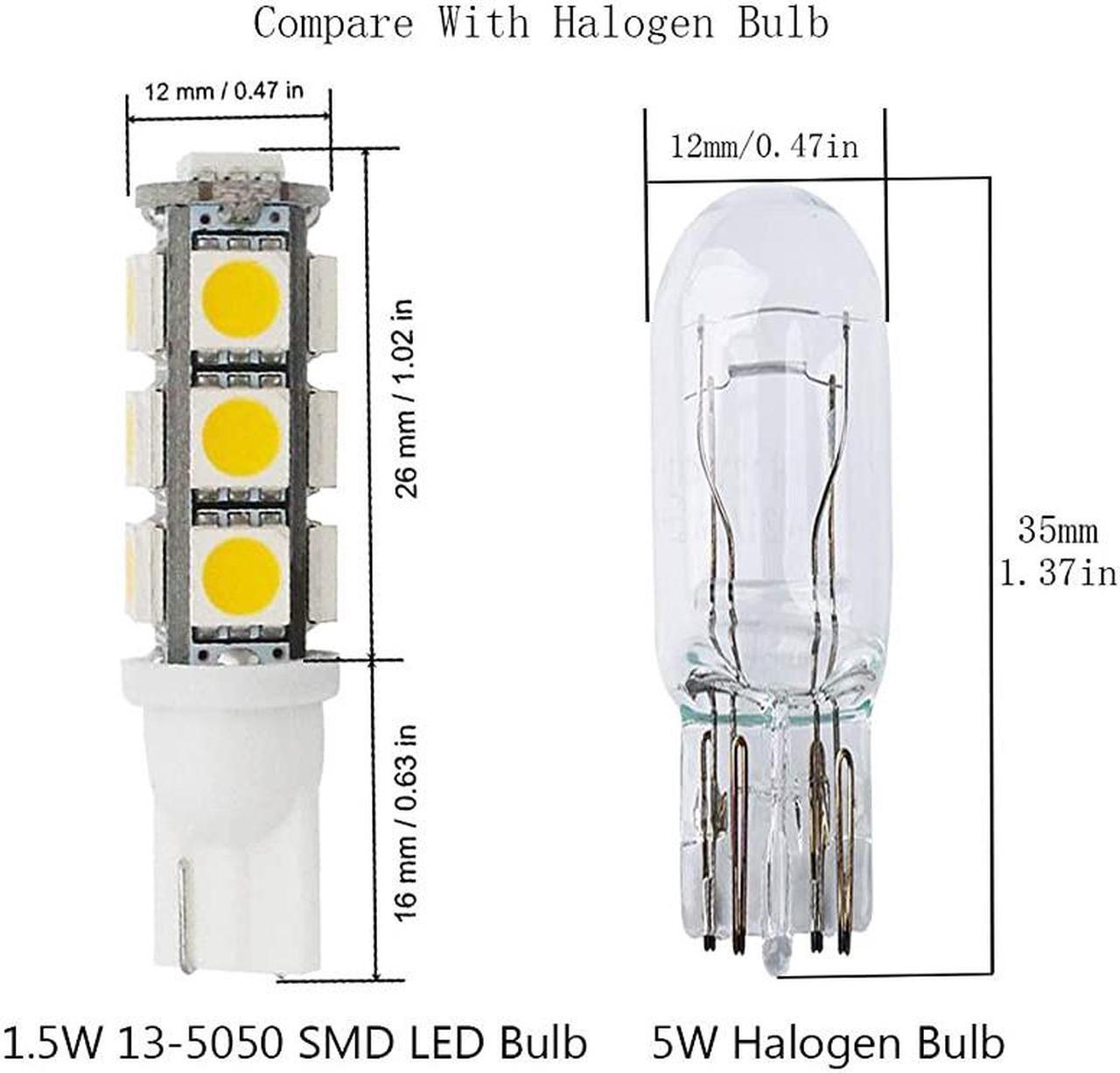 Alt view image 4 of 4 - T10 921 194 13-5050 SMD Wedge LED Bulb Lamp Super Bright Warm White DC 12V Pack of 6