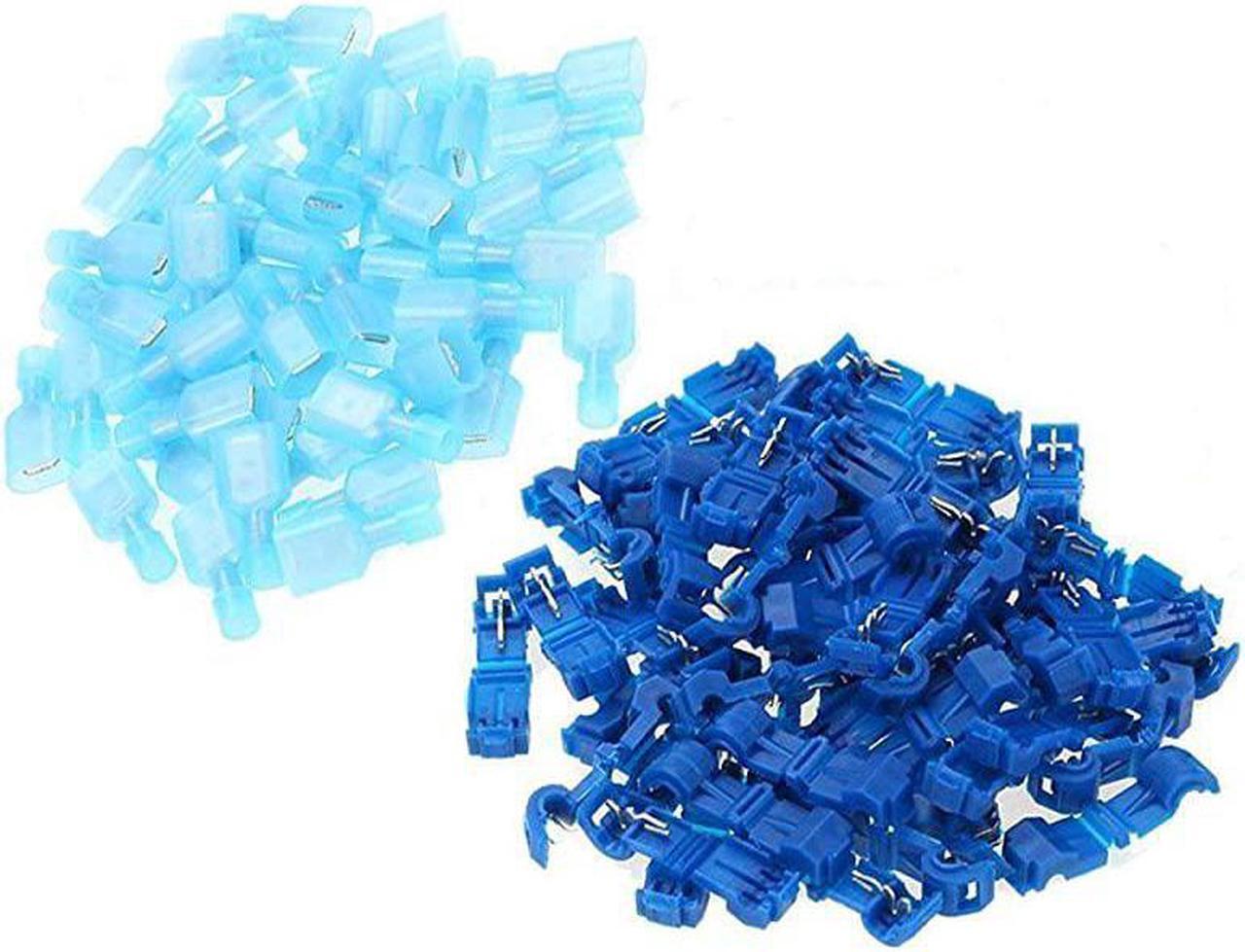 Main image of 100Pcs (50 Pairs) Terminal Connectors T-Tap Quick Disconnect Wire Connectors Self-Stripping Insulated Connectors 16-14 Gauge Female Spade Connector Quick Splice Wire Terminal Kit …