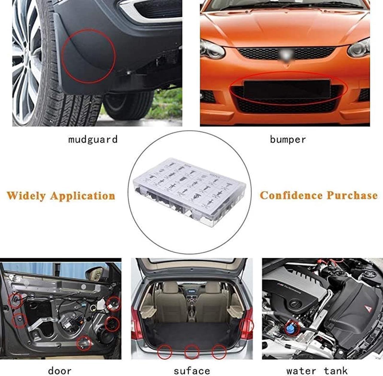 Alt view image 7 of 7 - Car Body Clips, Assorted Auto Rivets, Universal Plastic Retainers, Automotive Push in Fasteners with Removal Tools for GM Ford Toyota Honda Chrysler's Bumper Fender Door Panel Dashboard Hood