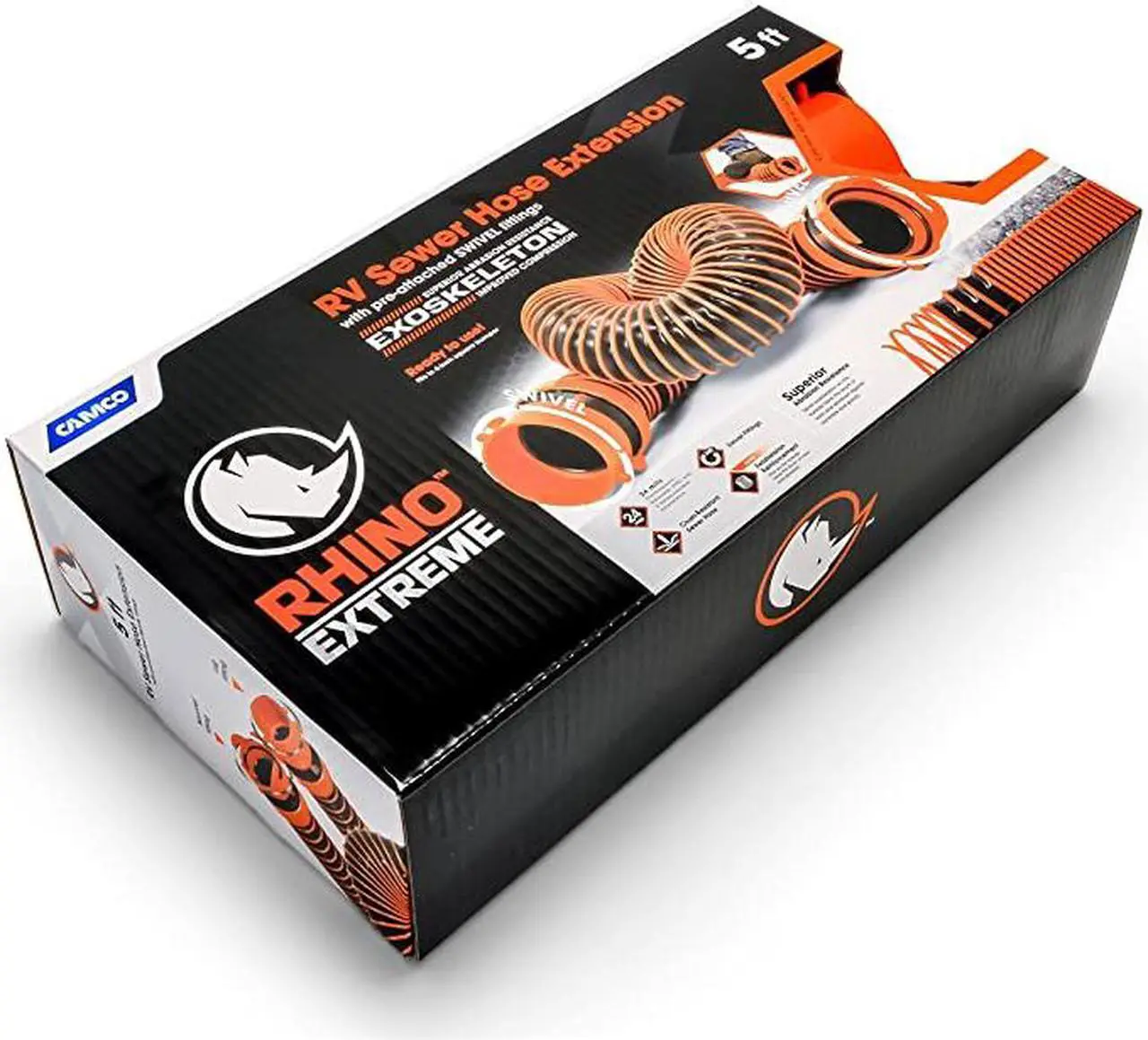 Alt view image 2 of 7 - 39865 RhinoEXTREME 5ft RV Sewer Hose Extension Kit with Swivel Fitting, Extend your Sewer Hose to Fit Your Needs, Crush Resistant