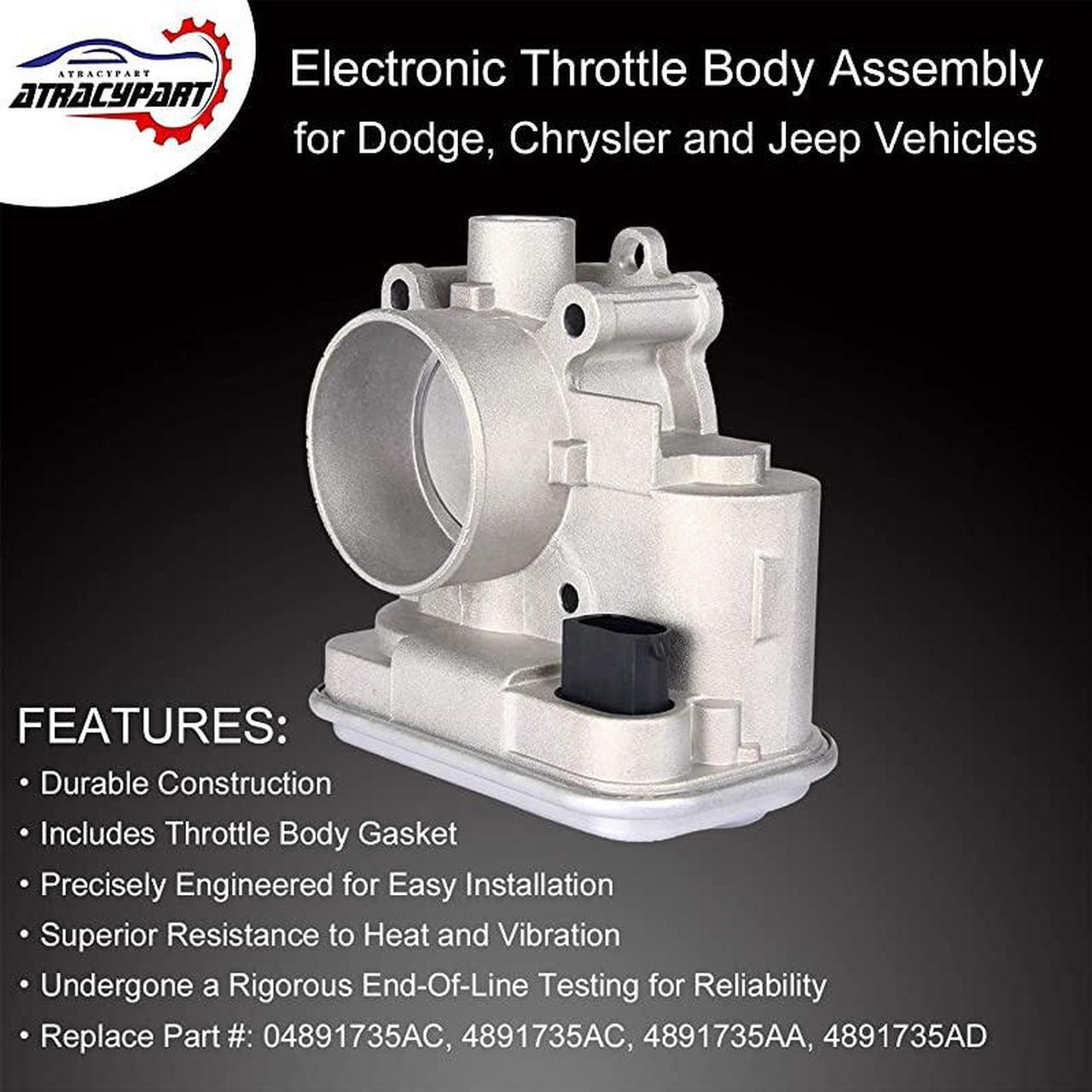 Alt view image 2 of 7 - Throttle Body Assembly with IAC TPS | for Dodge Avenger Caliber Journey Chrysler 200 Sebring Jeep Cherokee Compass Patriot | Replace # 04891735AC 4891735AC 4891735AB 4891735AD