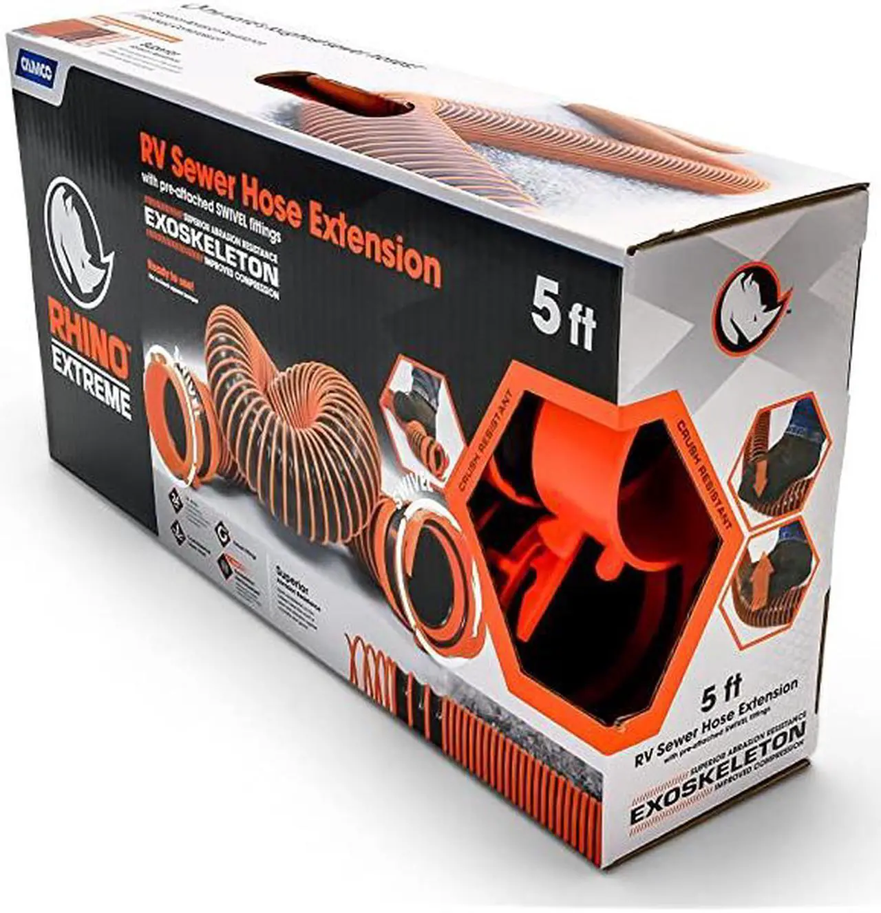 Alt view image 4 of 7 - 39865 RhinoEXTREME 5ft RV Sewer Hose Extension Kit with Swivel Fitting, Extend your Sewer Hose to Fit Your Needs, Crush Resistant