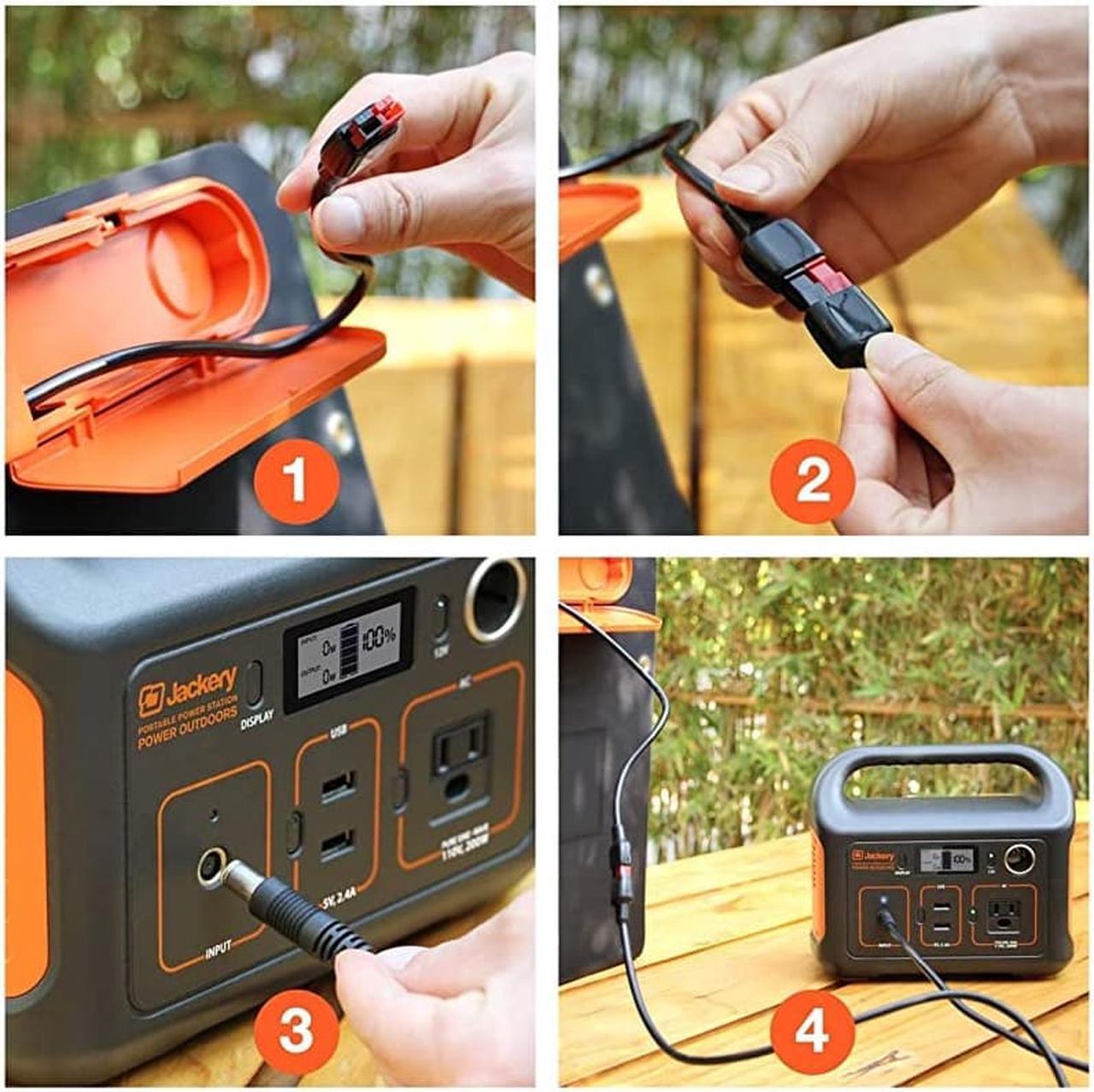 Alt view image 7 of 7 - SolarSaga 100W Portable Solar Panel for Explorer 240/300/500/1000 Power Station, Foldable US Solar Cell Solar Charger with USB Outputs for Phones (Can't Charge Explorer 440/ PowerPro)