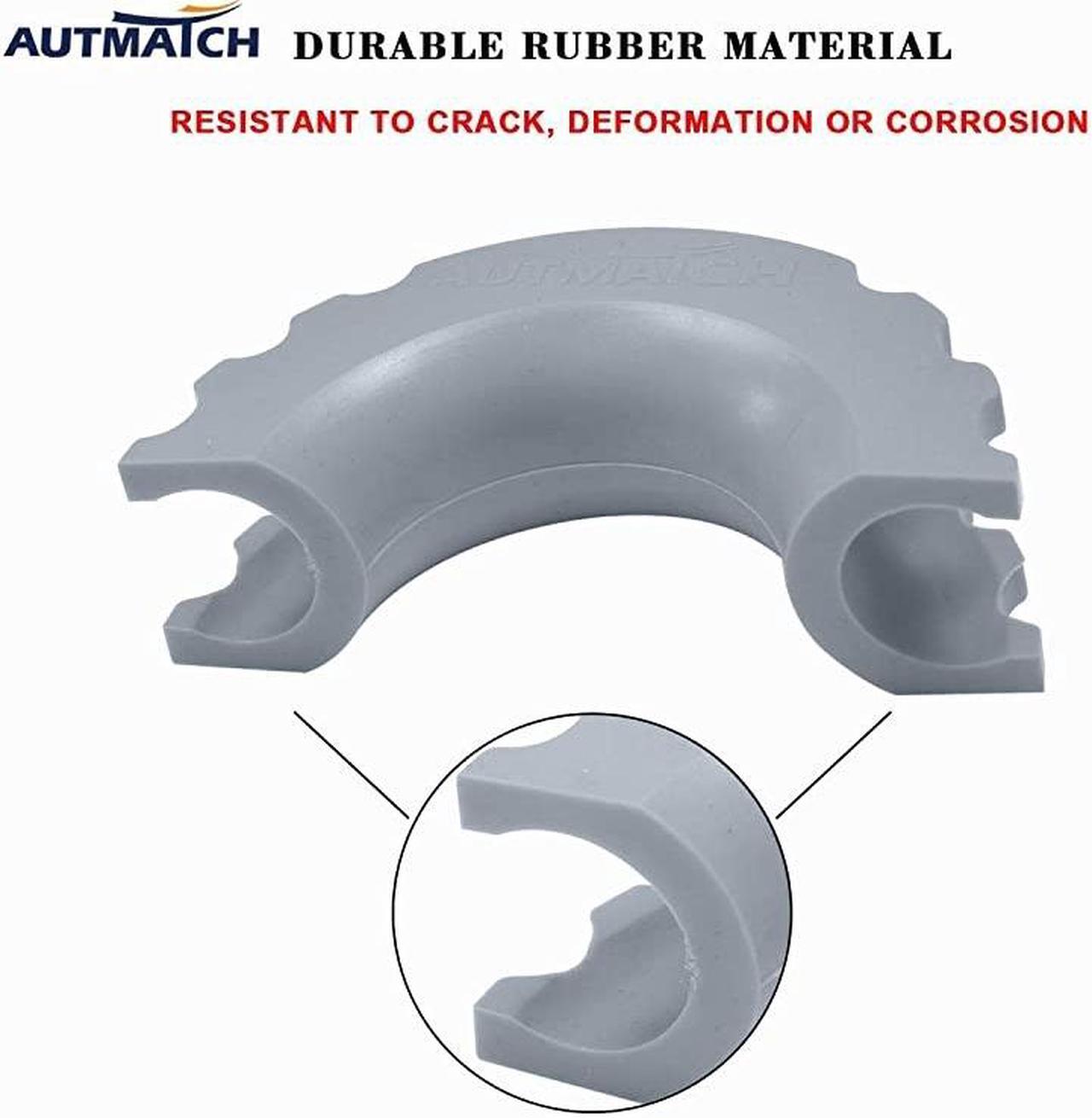 Alt view image 3 of 7 - Pack of 2 D-Ring Shackle Isolators Washers Kit 2 Rubber Shackle Isolators and 8 Washers Fits 3/4 Inch Shackle Gear Design Rattling Protect Shackle Cover Gray