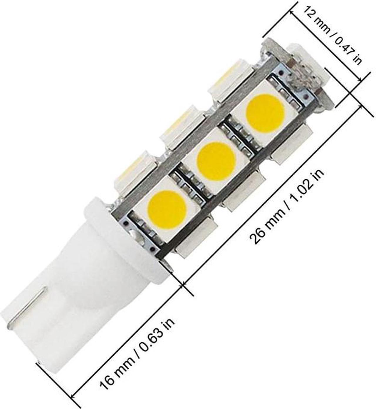 Alt view image 3 of 4 - T10 921 194 13-5050 SMD Wedge LED Bulb Lamp Super Bright Warm White DC 12V Pack of 6