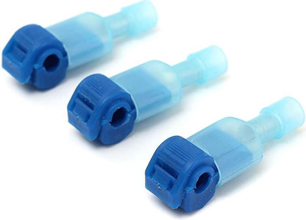 Alt view image 5 of 7 - 100Pcs (50 Pairs) Terminal Connectors T-Tap Quick Disconnect Wire Connectors Self-Stripping Insulated Connectors 16-14 Gauge Female Spade Connector Quick Splice Wire Terminal Kit …