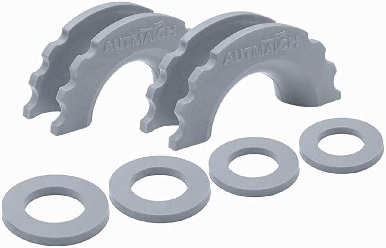 Main image of Pack of 2 D-Ring Shackle Isolators Washers Kit 2 Rubber Shackle Isolators and 8 Washers Fits 3/4 Inch Shackle Gear Design Rattling Protect Shackle Cover Gray