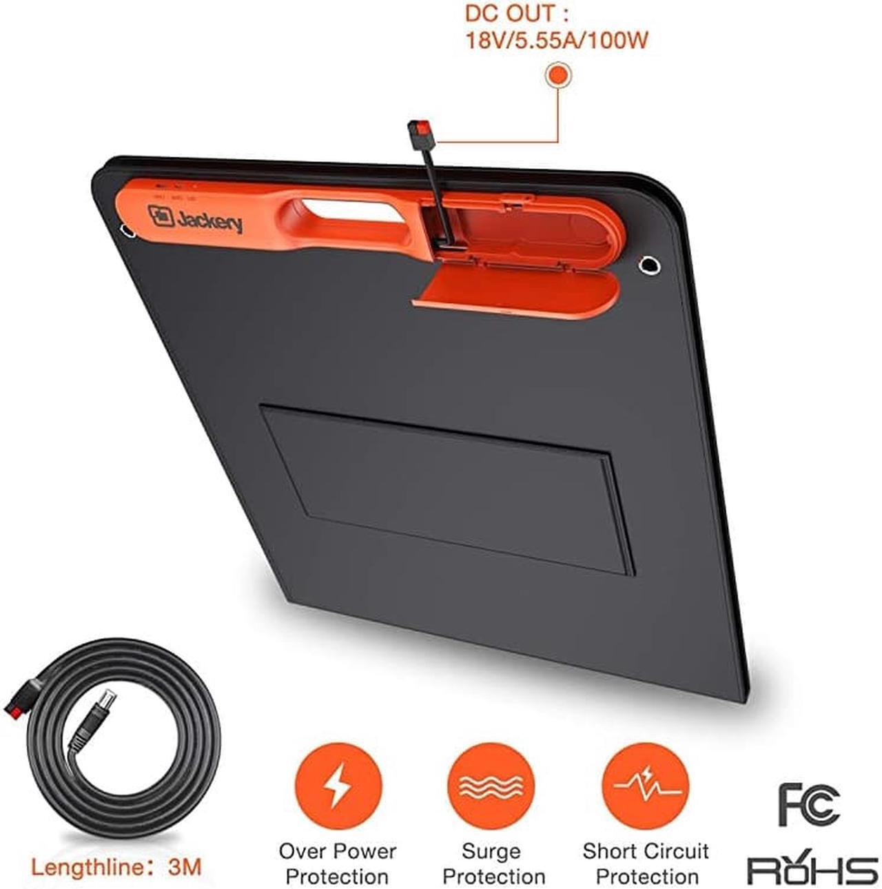 Alt view image 6 of 7 - SolarSaga 100W Portable Solar Panel for Explorer 240/300/500/1000 Power Station, Foldable US Solar Cell Solar Charger with USB Outputs for Phones (Can't Charge Explorer 440/ PowerPro)