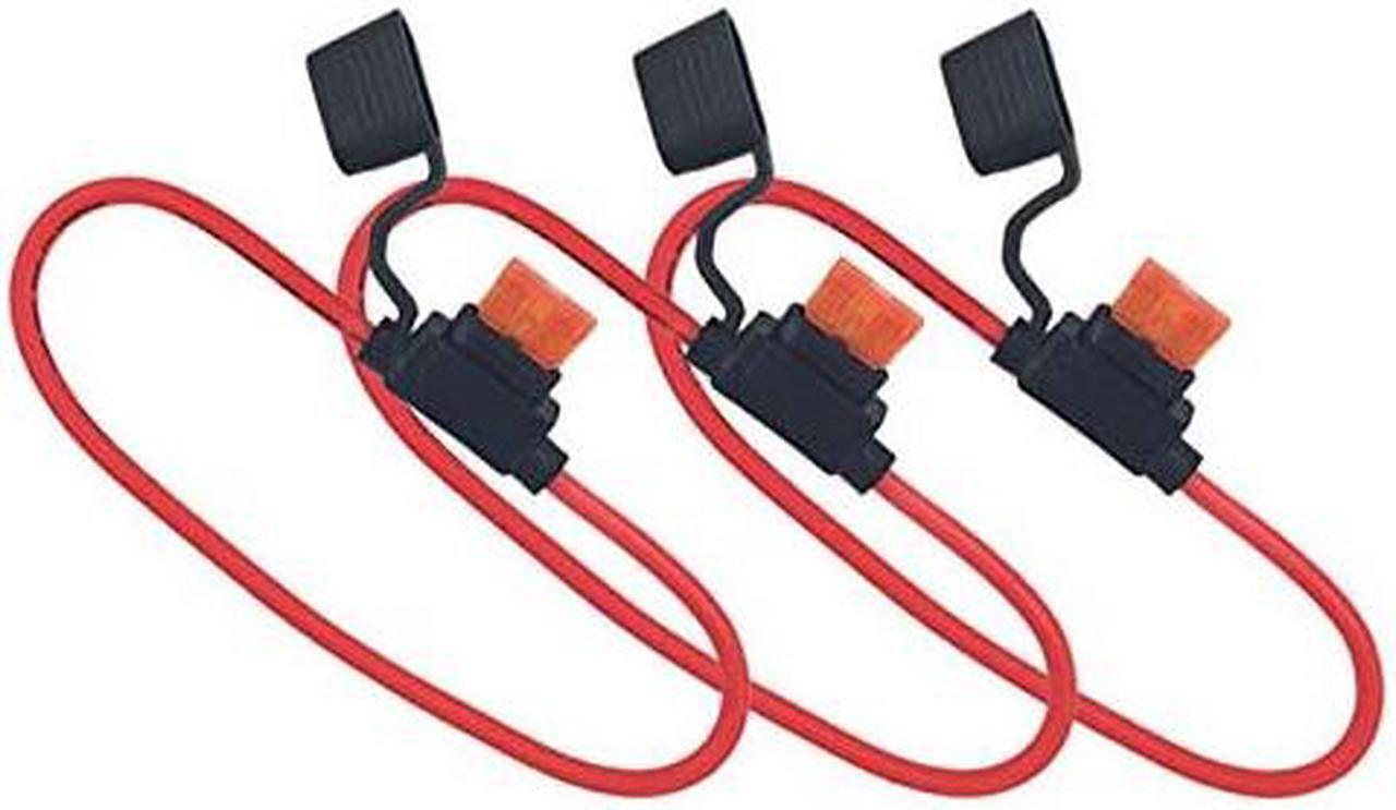 Main image of Fuse Holder, Waterprrof 10 Gauge Inline Fuse Holders with 40A Blade Fuse, 3 Pack