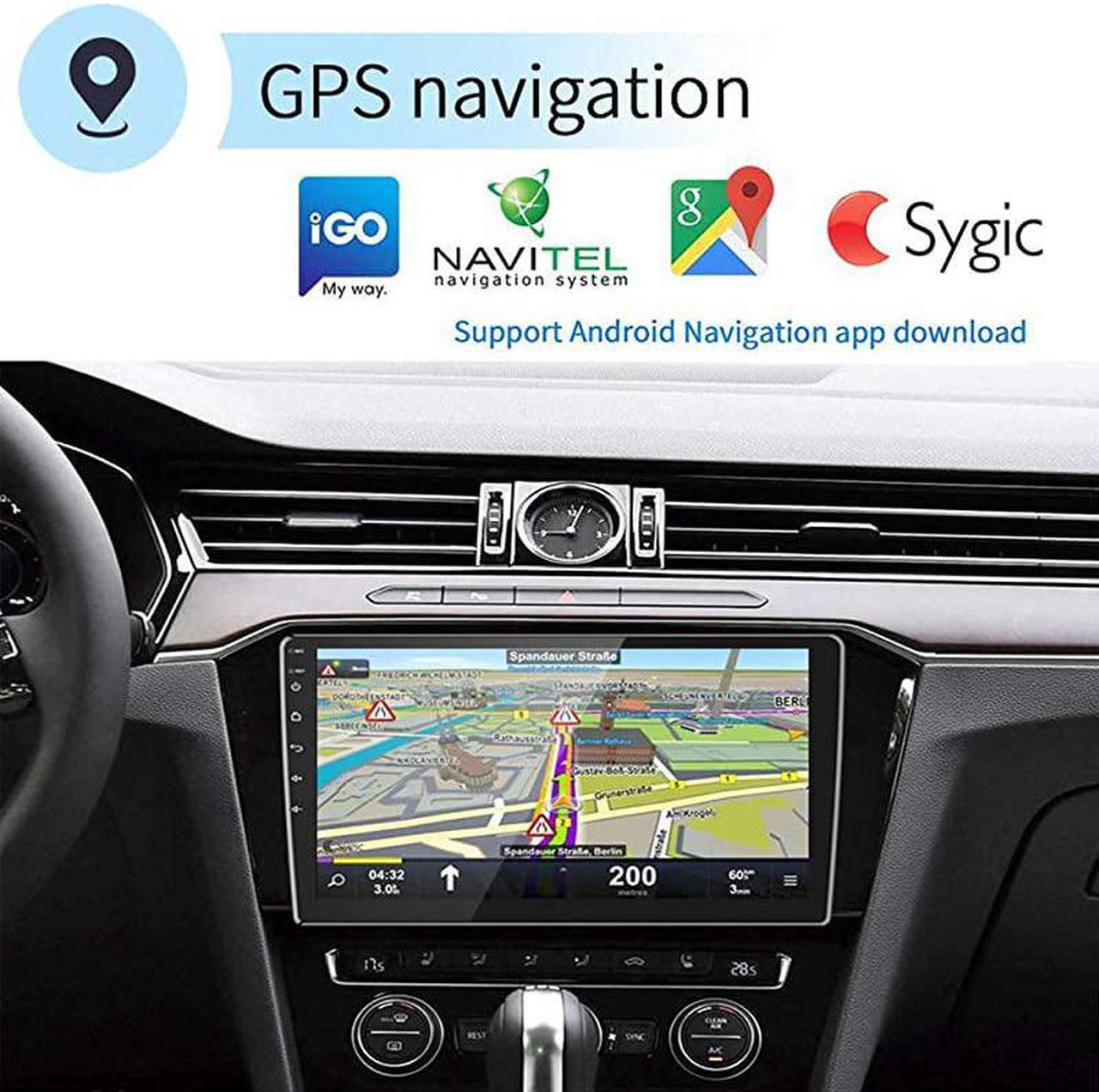 Alt view image 4 of 7 - 2G+32G Upgrade  Double Din Android Car Stereo 101 Inch Touch Screen Radio Bluetooth WiFi GPS FM Radio Support AndroidiOS Phone Mirror Link with Dual USB Input Backup Camera