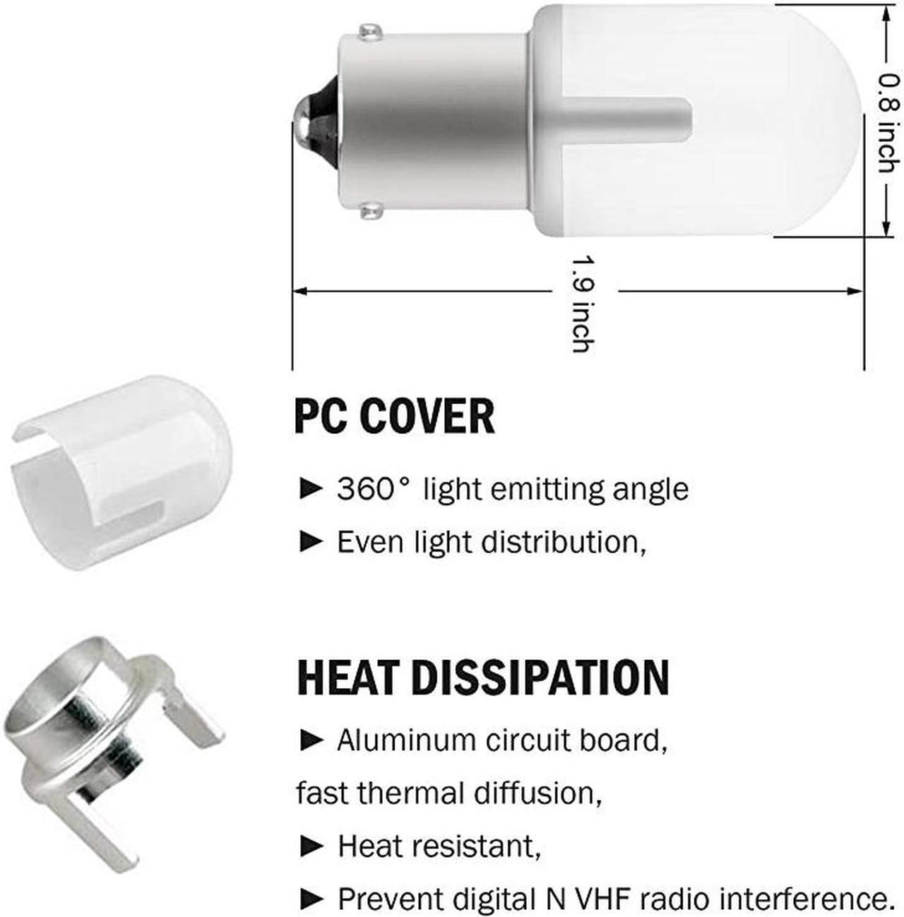 Alt view image 3 of 5 - Low Voltage 12-24v 1141 1003 93 1295 LED Bulb Soft Warm White 1156 BA15S Bright LED Replacement for RV Camper Interior Dome Light Outdoor Malibu Landscape Light (4 Pack)