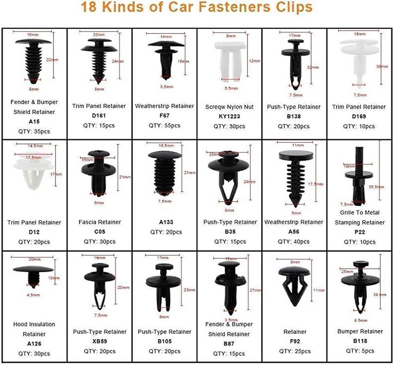 Alt view image 2 of 7 - Car Body Clips, Assorted Auto Rivets, Universal Plastic Retainers, Automotive Push in Fasteners with Removal Tools for GM Ford Toyota Honda Chrysler's Bumper Fender Door Panel Dashboard Hood