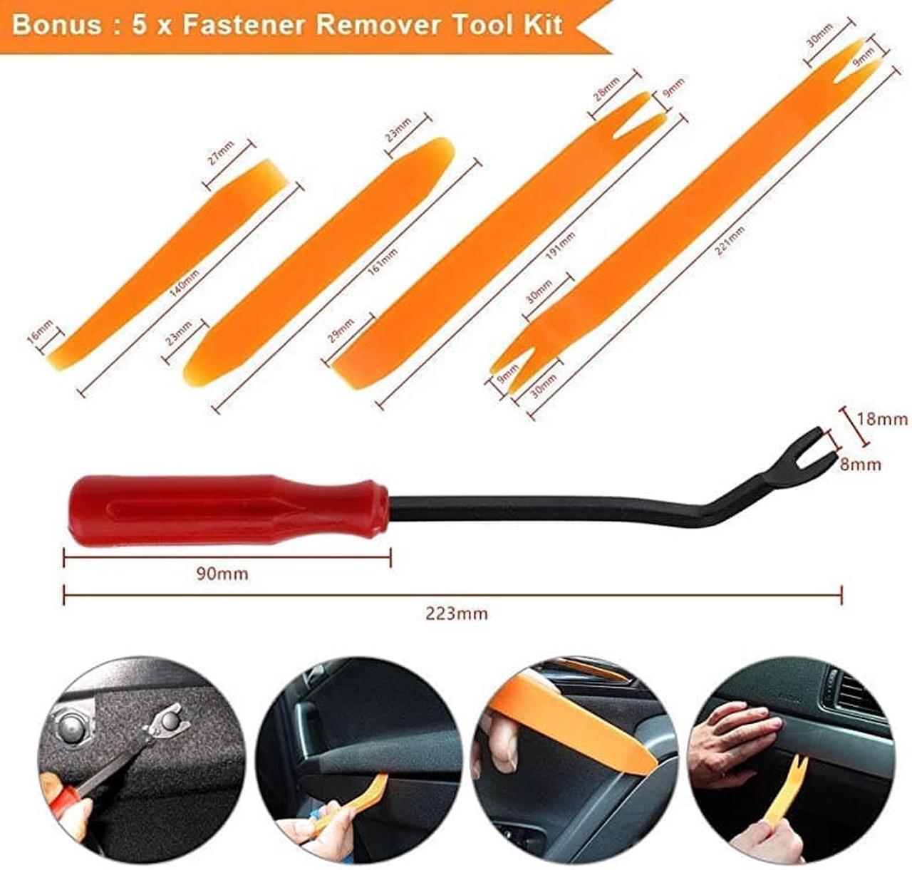 Alt view image 6 of 7 - Car Body Clips, Assorted Auto Rivets, Universal Plastic Retainers, Automotive Push in Fasteners with Removal Tools for GM Ford Toyota Honda Chrysler's Bumper Fender Door Panel Dashboard Hood