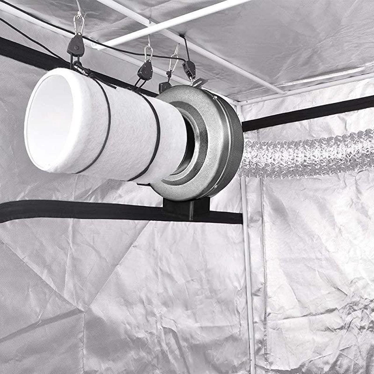 Alt view image 6 of 7 - 4 Inch Air Carbon Filter Indoor Plants Grow Tent Odor Control Scrubber with Australia Activated C for Inline Fan Reversible Flange Prefilter Included Silver