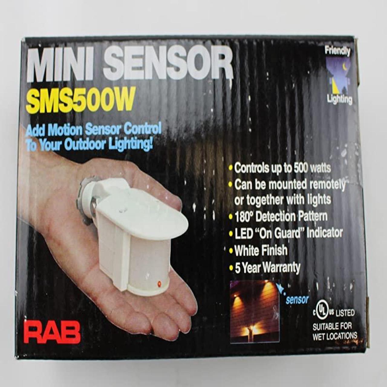 Alt view image 3 of 3 - Lighting SMS500W Mini Sensor 180 Degrees Detection Pattern 500W Power 120V White