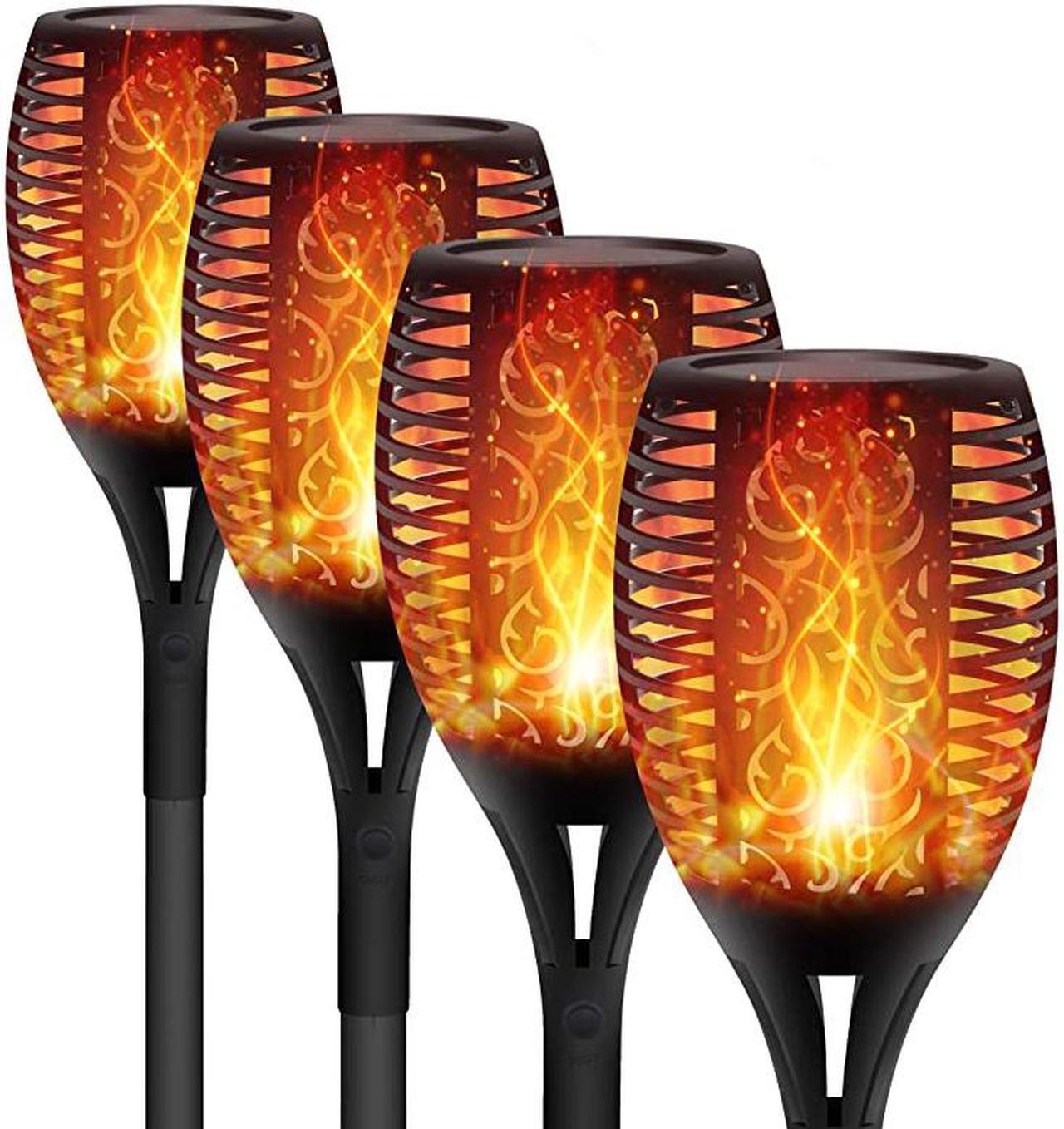Main image of Solar Flame Flickering Torch Waterproof Dancing Flame Solar Lights Outdoor 96 LEDs Solar Tiki Torches Dusk to Dawn Solar Torch Light 4 Pack