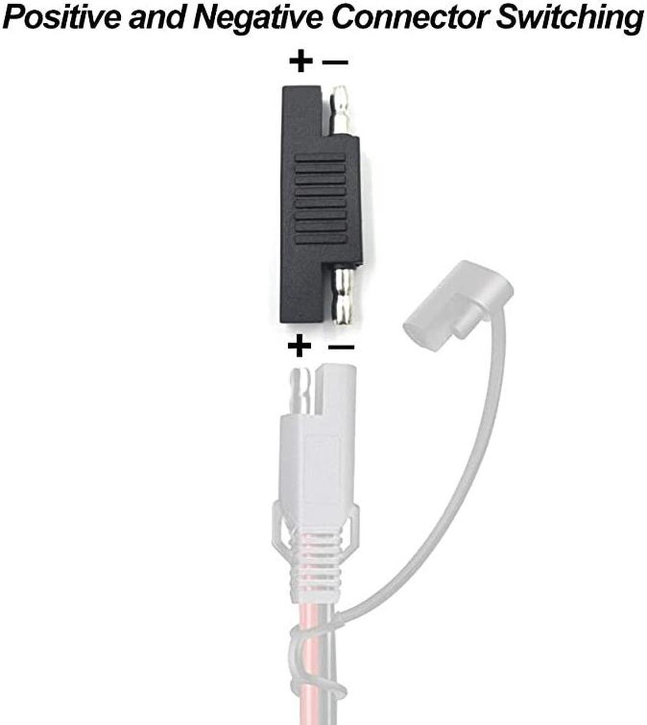 Alt view image 2 of 2 - SAE to SAE Polarity Reverse Adapter Connectors SAE Quick Disconnect Extension Cable Plugs for Solar Panel Battery Power Charger