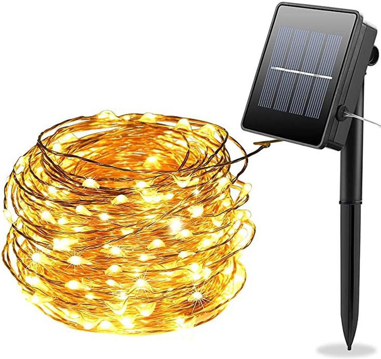 Solar Powered String Lights 66FT with 200 LEDs Copper Wire Lights Fairy Lights Indoor amp Outdoor Waterproof Solar Decoration Lights for Garden Patio Home Parties Warm White