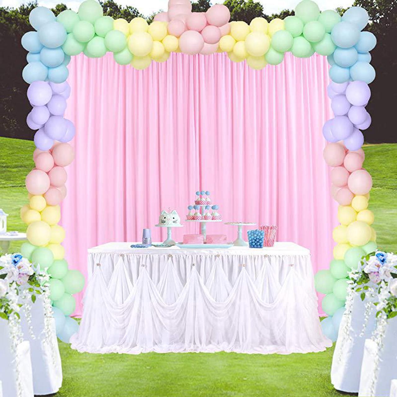 Alt view image 5 of 7 - Backdrop Curtain for Parties Baby Shower Birthday Weddings Photography Bridal Shower Drape Photoshoot Backdrop Curtains with Tiebacks 5ft x 7ft,2 Panels