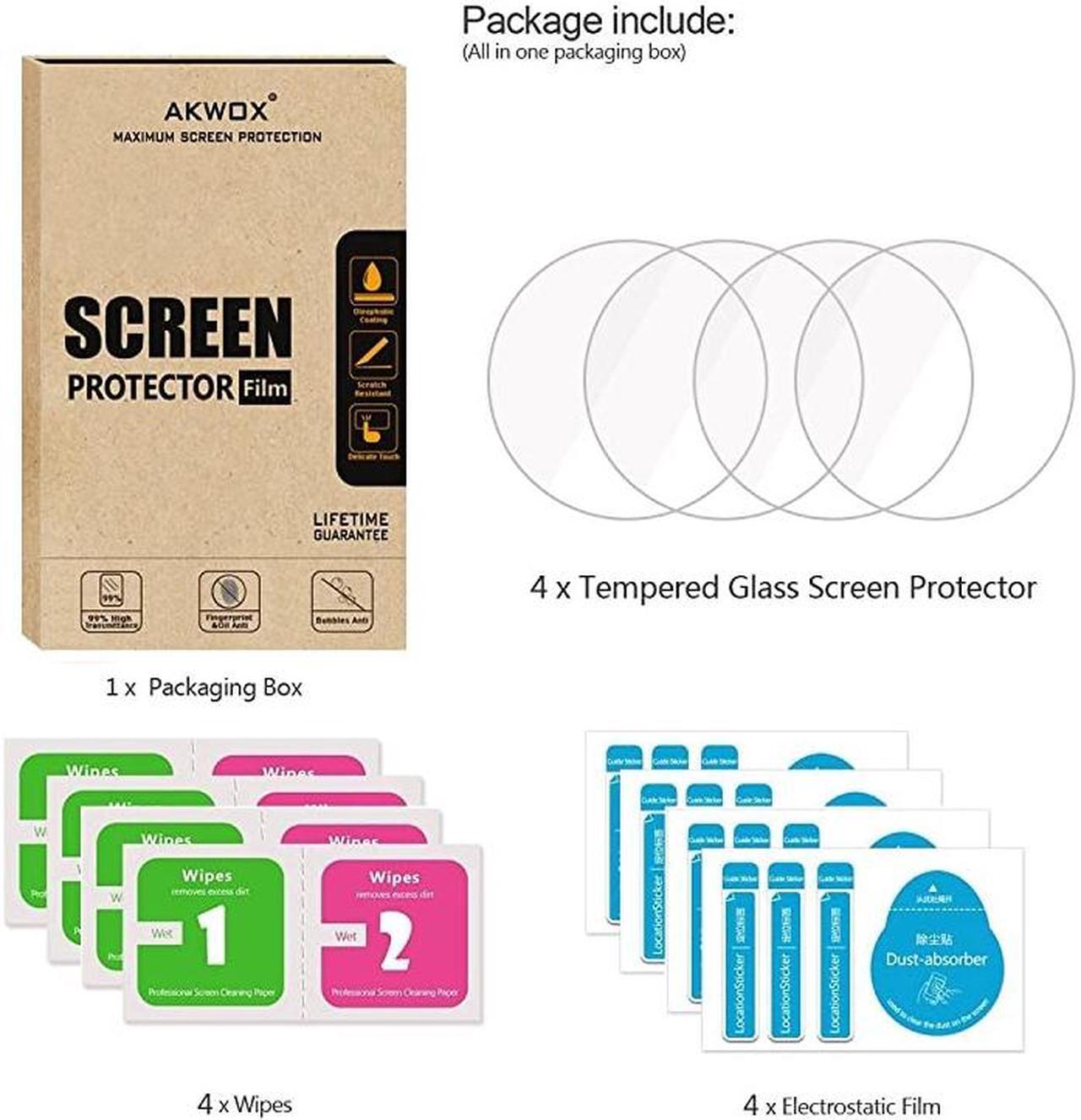 Alt view image 6 of 6 - Pack of 4 Tempered Glass Screen Protector for Moto 360 1st and 2nd Gen 46mm Smart Watch 03mm 25D 9H Premium Clear Screen Protective Film for Motorola Moto 360 46mm
