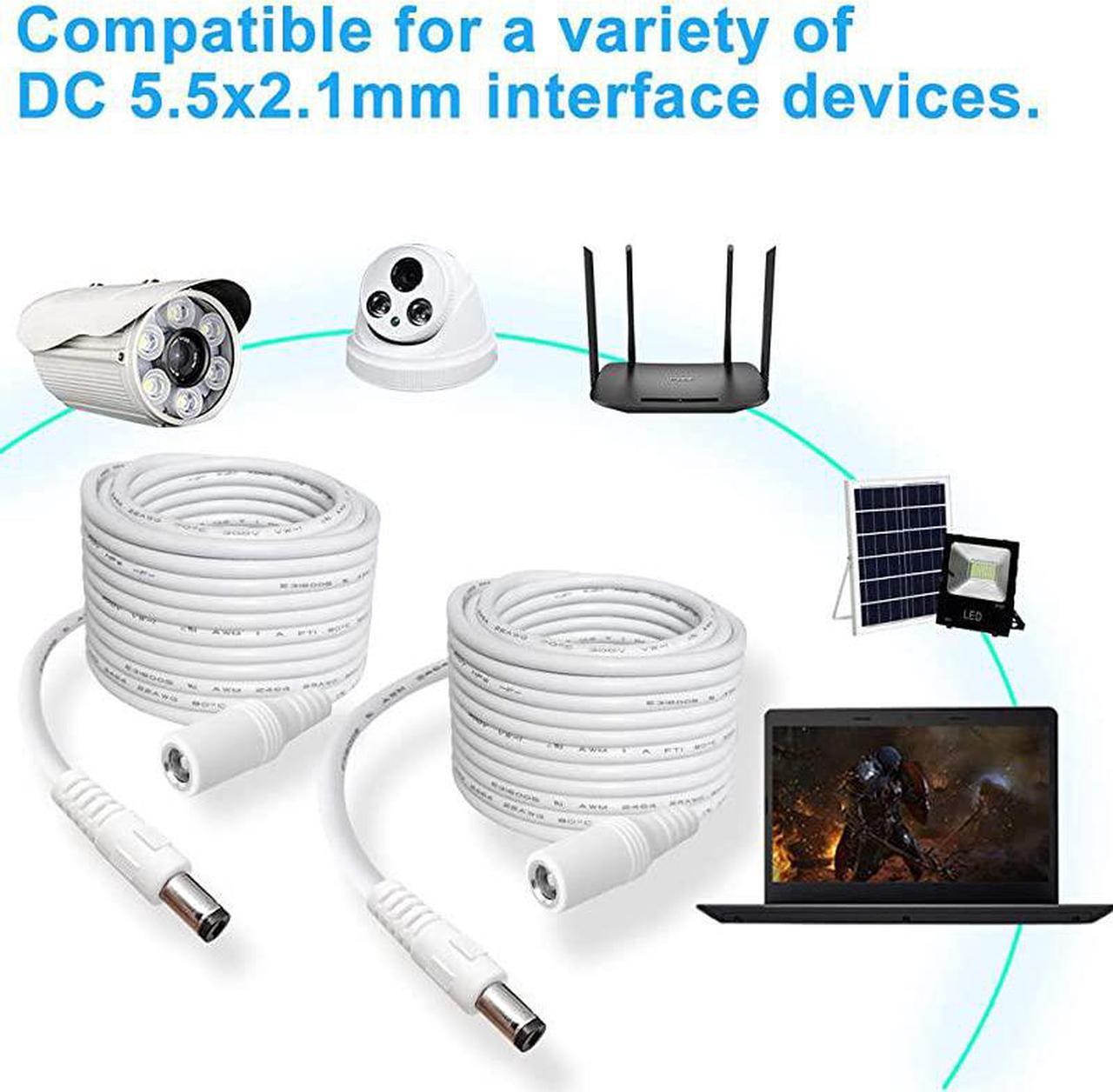 Alt view image 5 of 5 - 55mm x 21mm Extension Cord 13FTDC 12v Power Supply Adapter for CCTV Security Camera Surveillance Indoor Wireless IP Camera Dvr Standalone LED StripCar12 Volt Male to Female Plug Cable