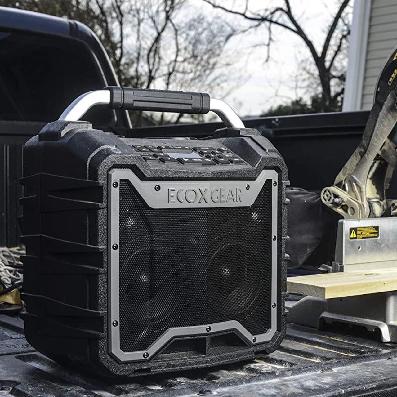 Alt view image 7 of 7 - EcoTrek GDIEXTRK210 Rugged Waterproof Floating Portable Bluetooth Wireless 100 Watt Stereo Smart Speaker and PA System Gray