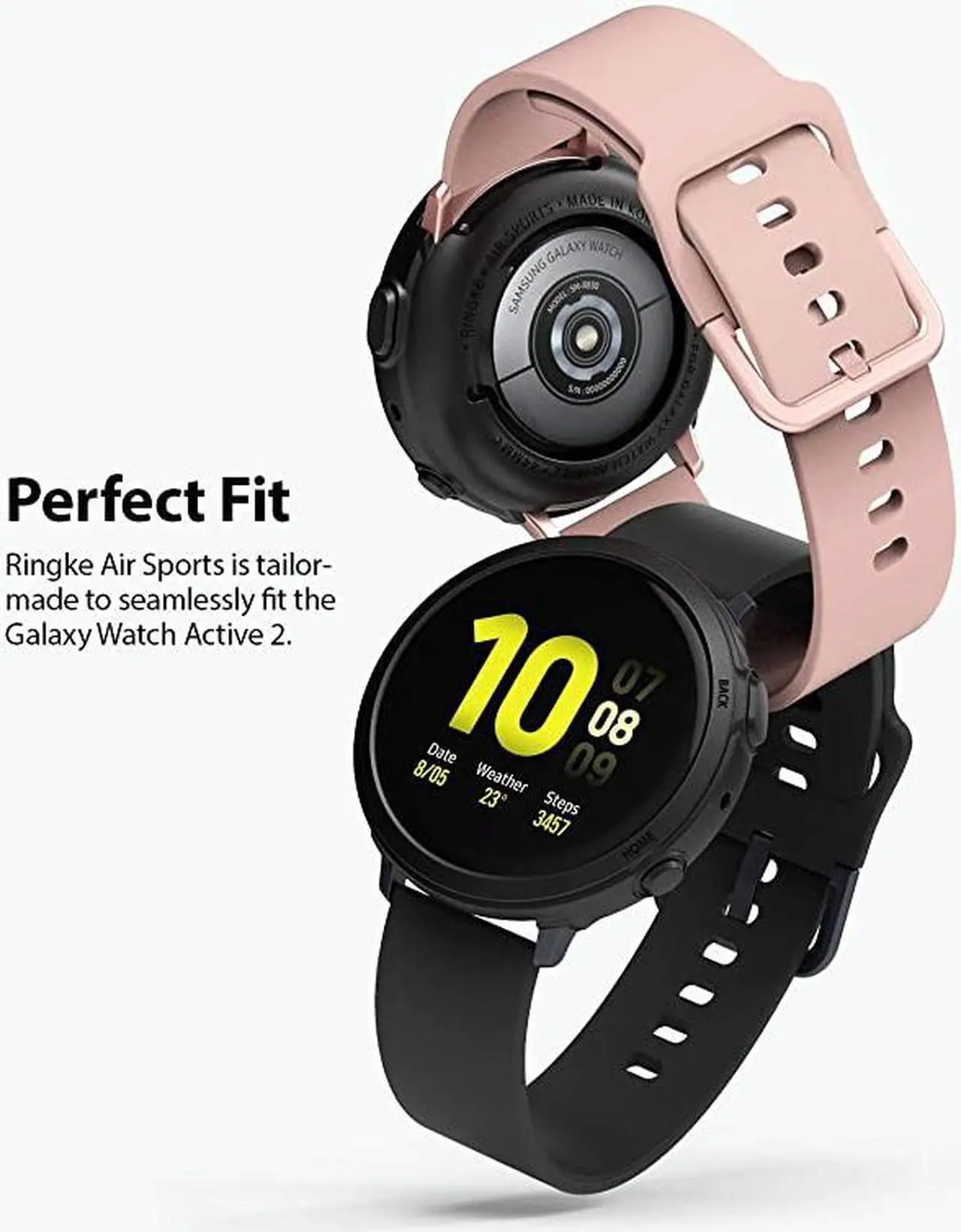 Alt view image 3 of 7 - Air Sport Case Designed for Galaxy Watch Active 2 44mm - Black