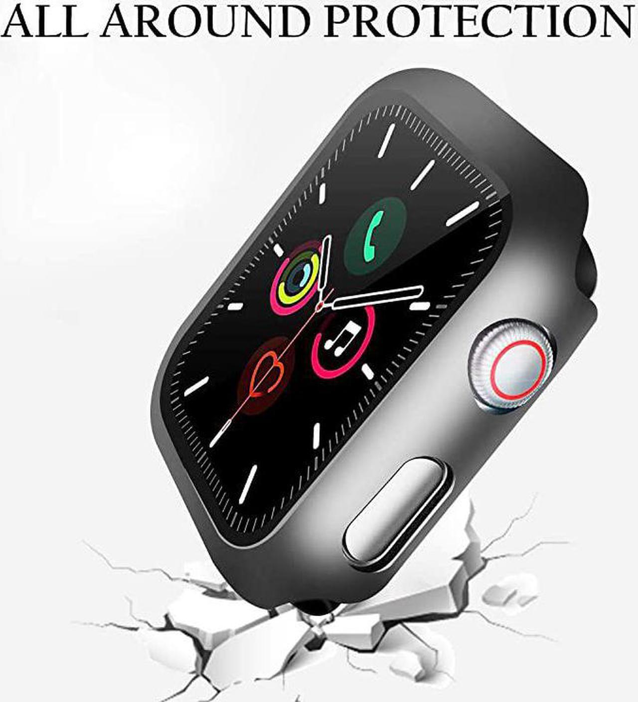Alt view image 2 of 5 - Compatible with Apple Watch 42mm Series 321 Case with Builtin Tempered Glass Screen Protector Thin Guard Bumper Full Coverage Matte Hard Cover for iWatch Accessories