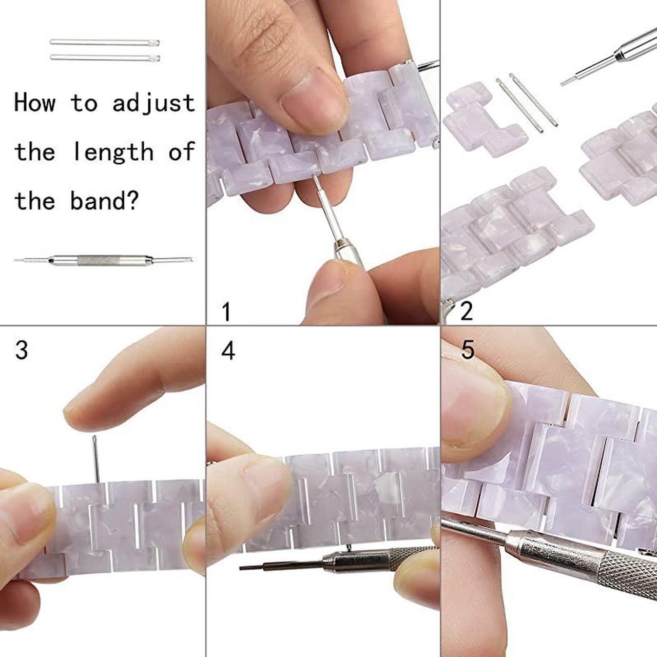 Alt view image 7 of 7 - Resin Strap Compatible with Apple Watch Band 38mm 40mm 42mm 44mm Series1 Series2 Series3 Series4 Series5,Ladies and Men Fashion Resin Watch Strap,iWatch Replacement Wristband