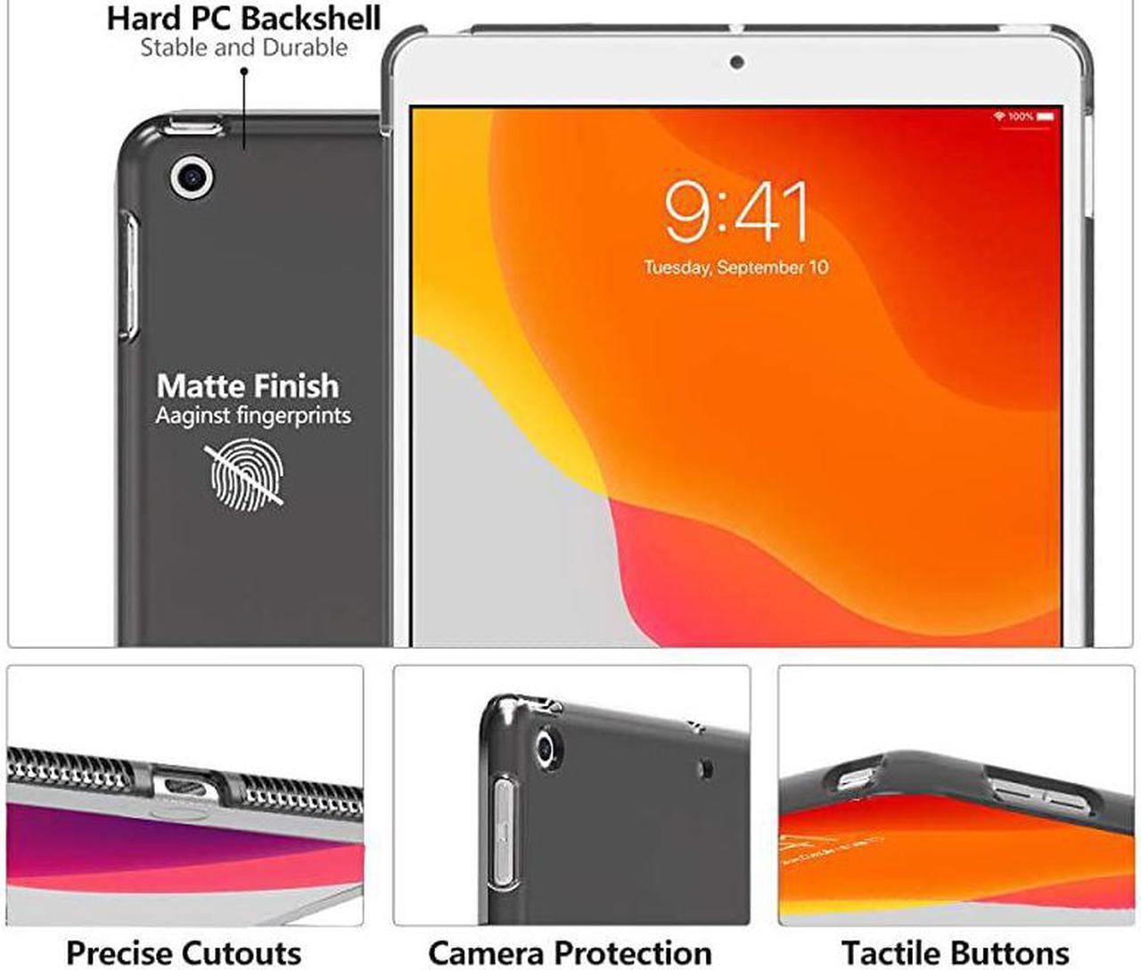 Alt view image 3 of 6 - Case Fit New iPad 8th Gen 2020 / 7th Generation 2019, iPad 10.2 Case - Slim Smart Shell Stand Cover with Translucent Frosted Back Protector for iPad 10.2", Space Gray(Auto Wake/Sleep)