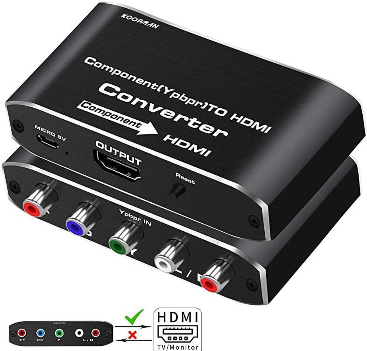 Component to HDMI YPbPr to HDMI Converter  5RCA RGB to HDMI Converter Adapter Supports 1080P Video Audio Converter Adapter HDMI V14 for DVD PSP Xbox PS2 N64 to HDTV Monitor and Projector