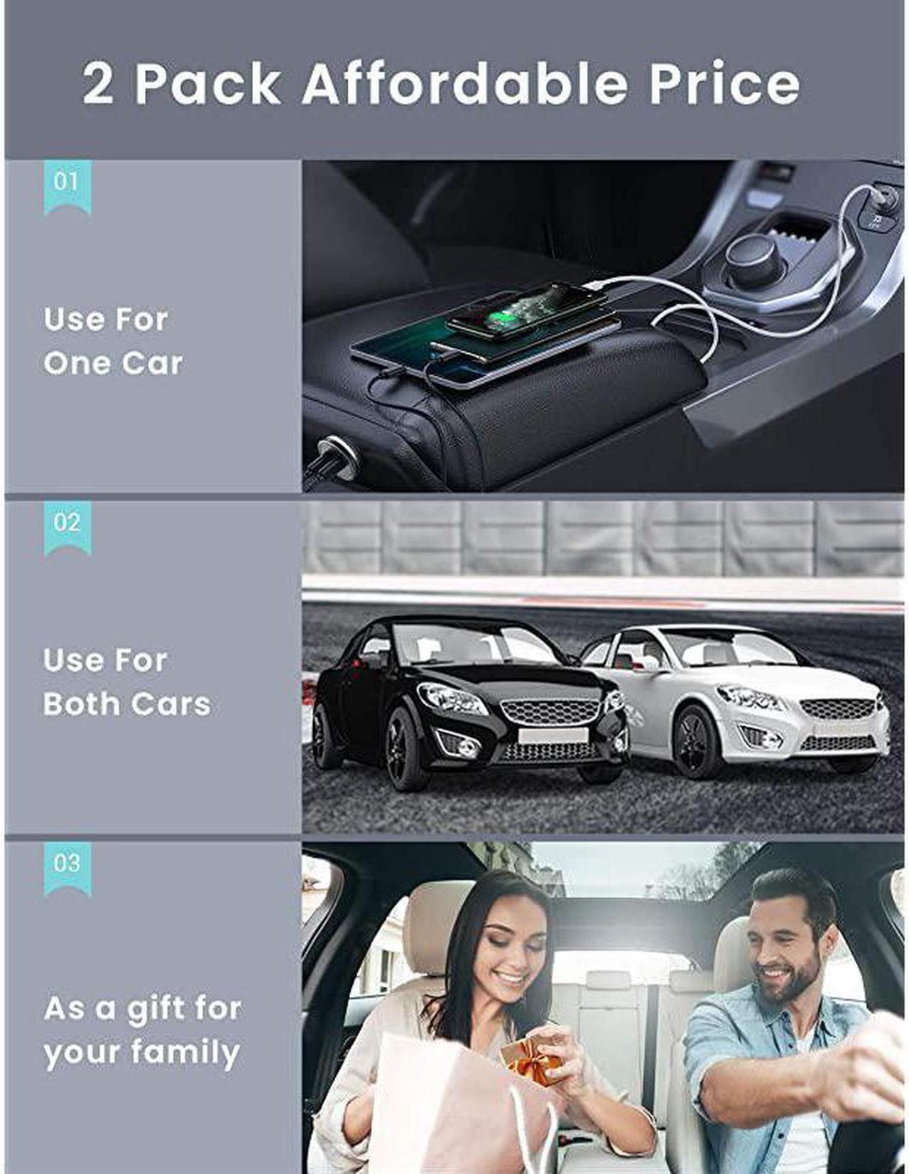 Alt view image 7 of 7 - Cigarette Lighter USB Charger All Metal Mini Car Charger Adapter 48A Fast USB Car Charger 2 Port Flush Fit Compatible with iPhone 1211prox76s iPad Air 2Mini 3 Galaxy S10S9S8Black