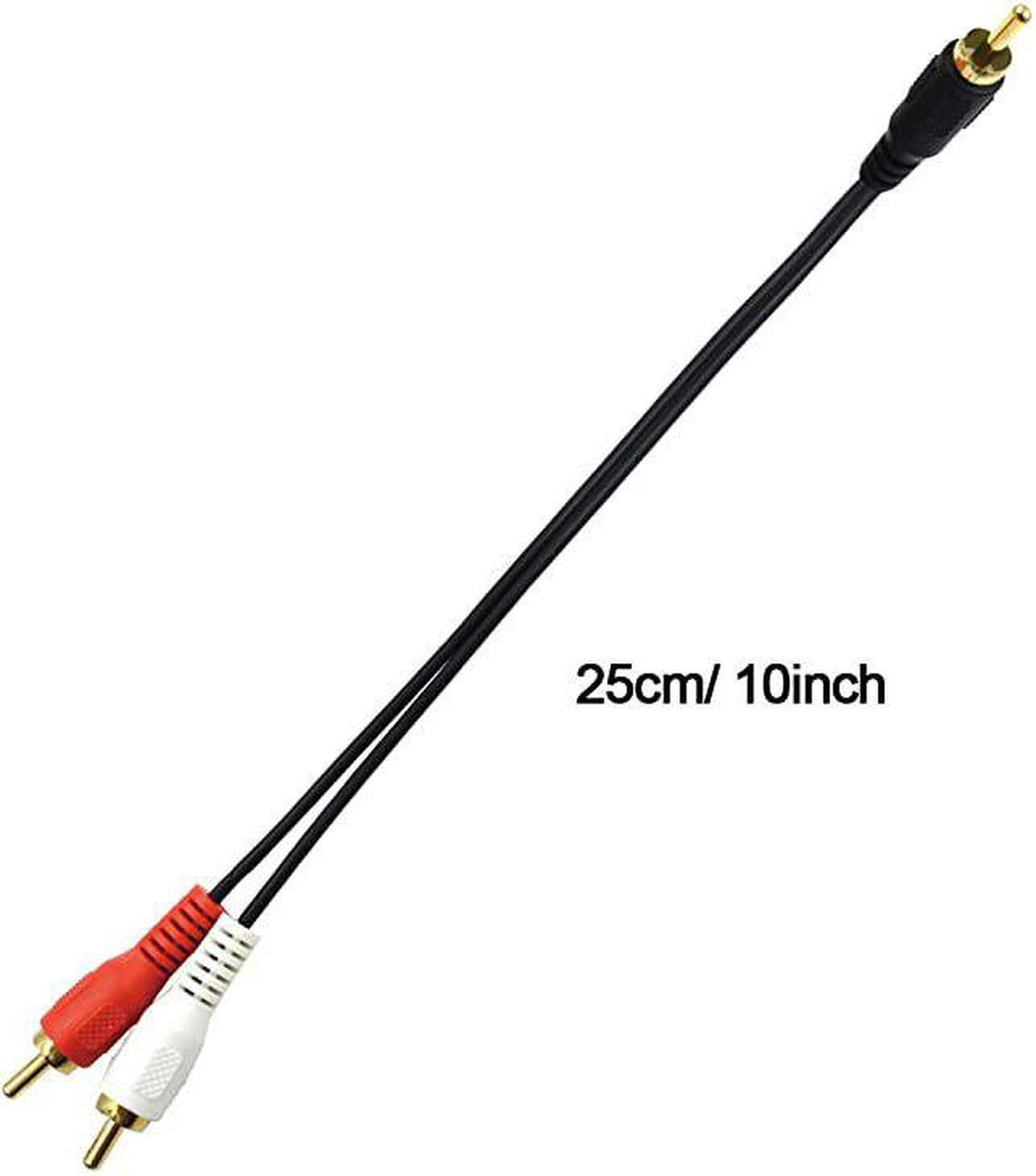 Alt view image 5 of 5 - RCA Splitter 1 RCA Male to 2 RCA Male Stereo Audio Cable, RCA to 2RCA Subwoofer Cable RCA Y Splitter Audio Cable, 2RCA to 1RCA Bi-Directional RCA Y Adapter Cable - 25cm/10inch