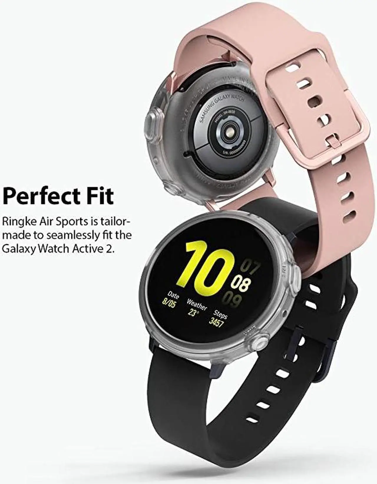 Alt view image 3 of 7 - Air Sport Case Designed for Galaxy Watch Active 2 44mm - Matte Clear