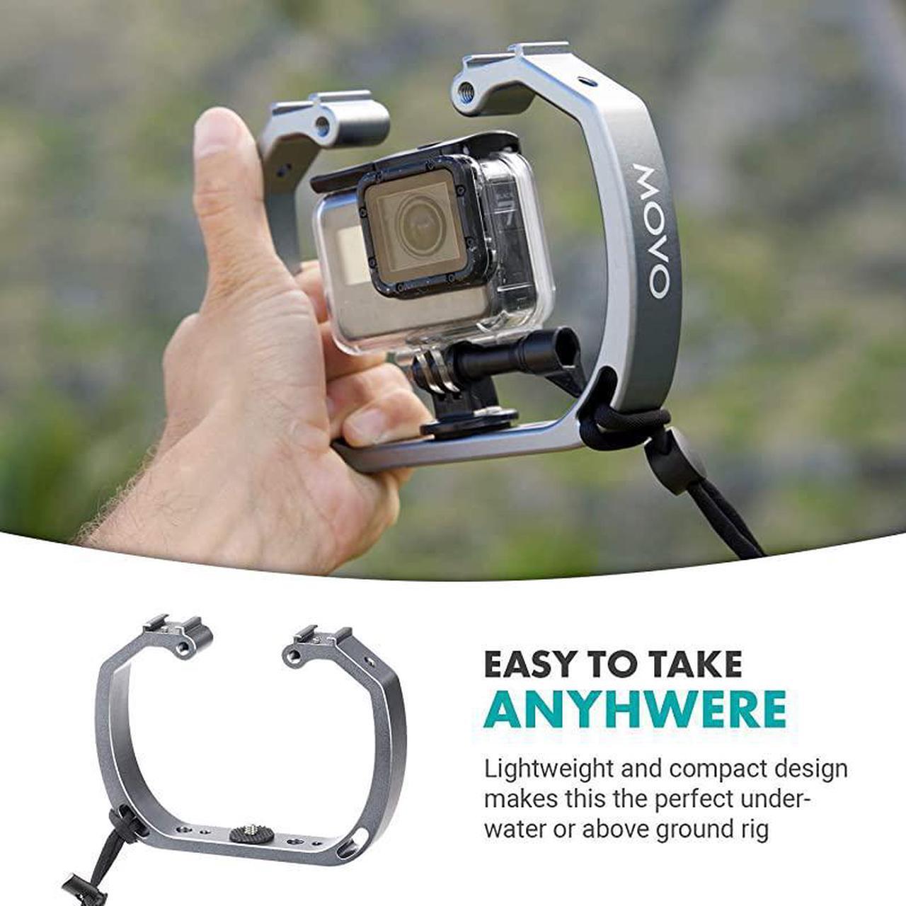 Alt view image 6 of 7 - GBU70 Underwater Diving Rig for GoPro Hero with Cold Shoe Mounts Wrist Strap Works with HERO3 HERO4 HERO5 HERO6 HERO7 HERO8 and DJI Osmo Action Cam Perfect Scuba Gear GoPro Accessory