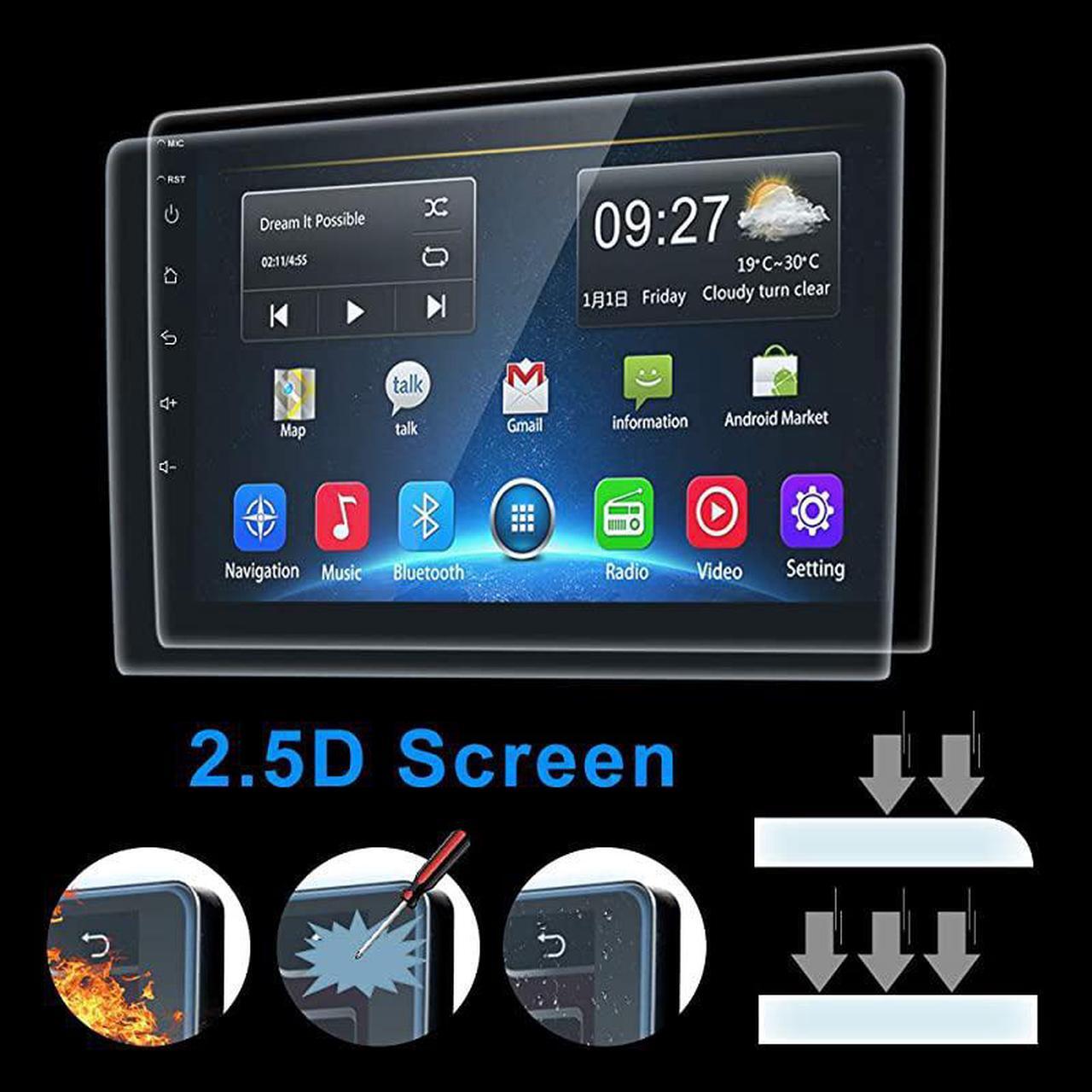 Alt view image 3 of 7 - 2G+32G Upgrade  Double Din Android Car Stereo 101 Inch Touch Screen Radio Bluetooth WiFi GPS FM Radio Support AndroidiOS Phone Mirror Link with Dual USB Input Backup Camera