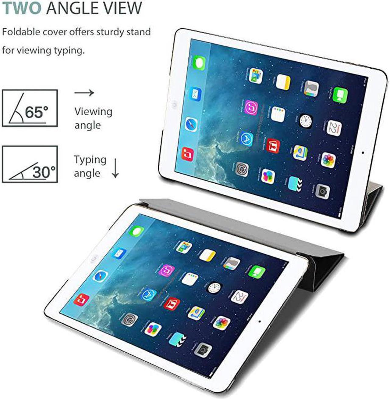Alt view image 5 of 7 - Smart Case for iPad Air 1st Edition Ultra Slim Lightweight Stand Protective Case Shell with Translucent Frosted Back Cover for Apple iPad Air 2013 Model A1474 A1475 A1476 Black