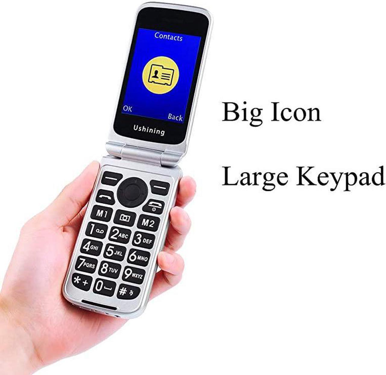 Alt view image 3 of 7 - 3G Unlocked Senior Flip Phone Dual SIM Card FM Radio GSM Unlocked Flip Phone 28quot LCD and Large Keypad with Charging Cradle Red