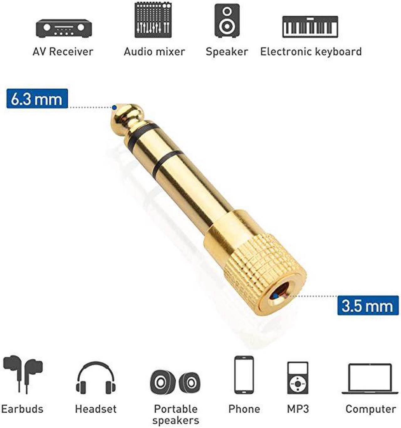 Alt view image 7 of 7 - 5-Pack 1/4 to 1/8 Headphone Adapter