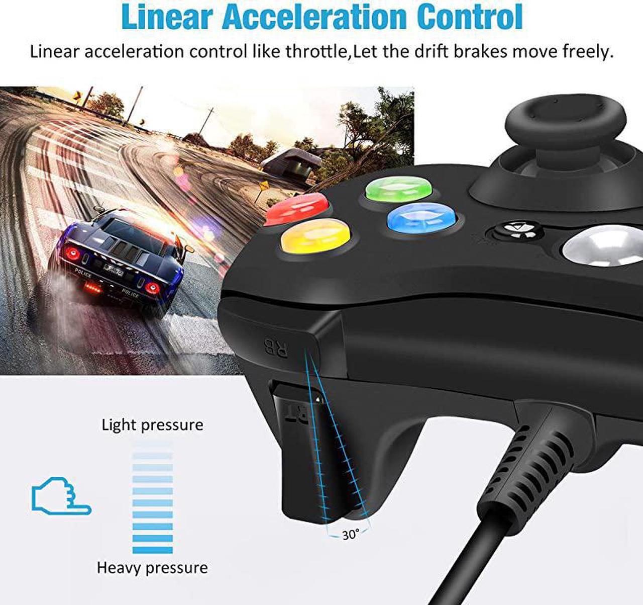 Alt view image 6 of 7 - Wired Controller for Xbox 360,  Game Controller for Xbox 360 with Dual-Vibration Turbo for Microsoft Xbox 360/360 Slim and PC Windows 7,8,10