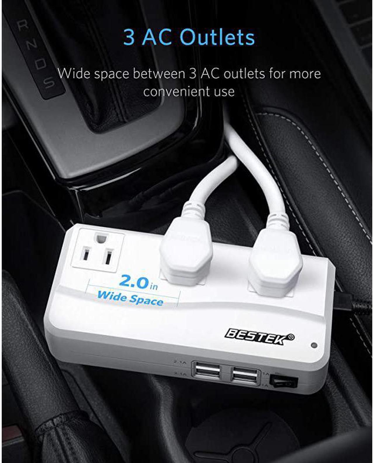 Alt view image 6 of 7 - 200W Power Inverter DC 12V to 110V AC Inverter with 42A 4Port USB Car Adapter Black