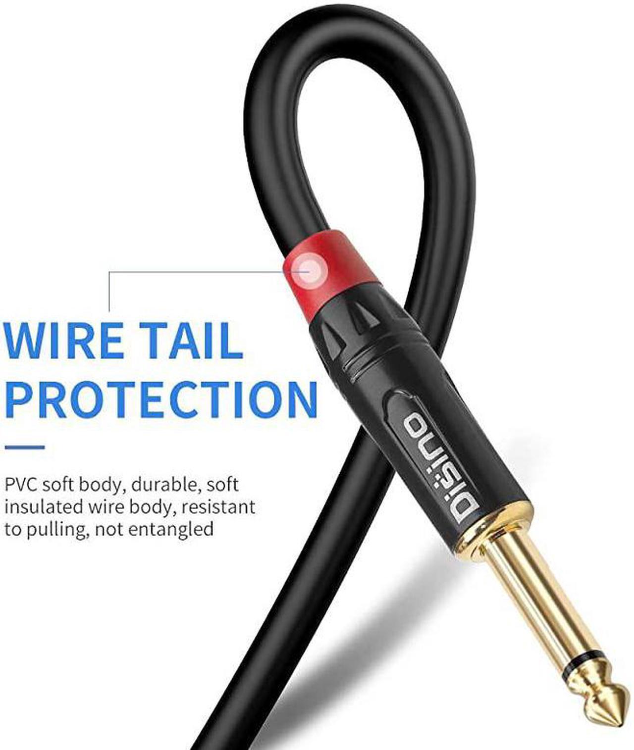 Alt view image 2 of 7 - 14 inch TS to 18 inch TRS Cable 14 TS Mono to 18 inch35mm TRS Stereo Interconnect Adapter CableMono to Stereo Patch Cord 33 Feet 1 Meter
