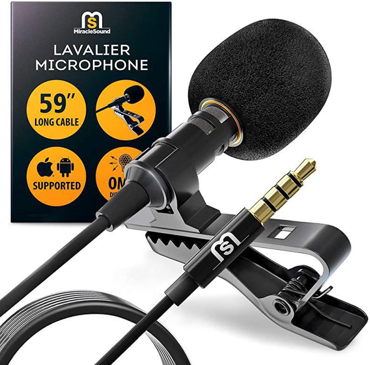 Main image of Lavalier Microphone for Bloggers and Vloggers Lapel Mic Clipon Omnidirectional Condenser for iPhone Ipad Samsung Android Windows Smartphones