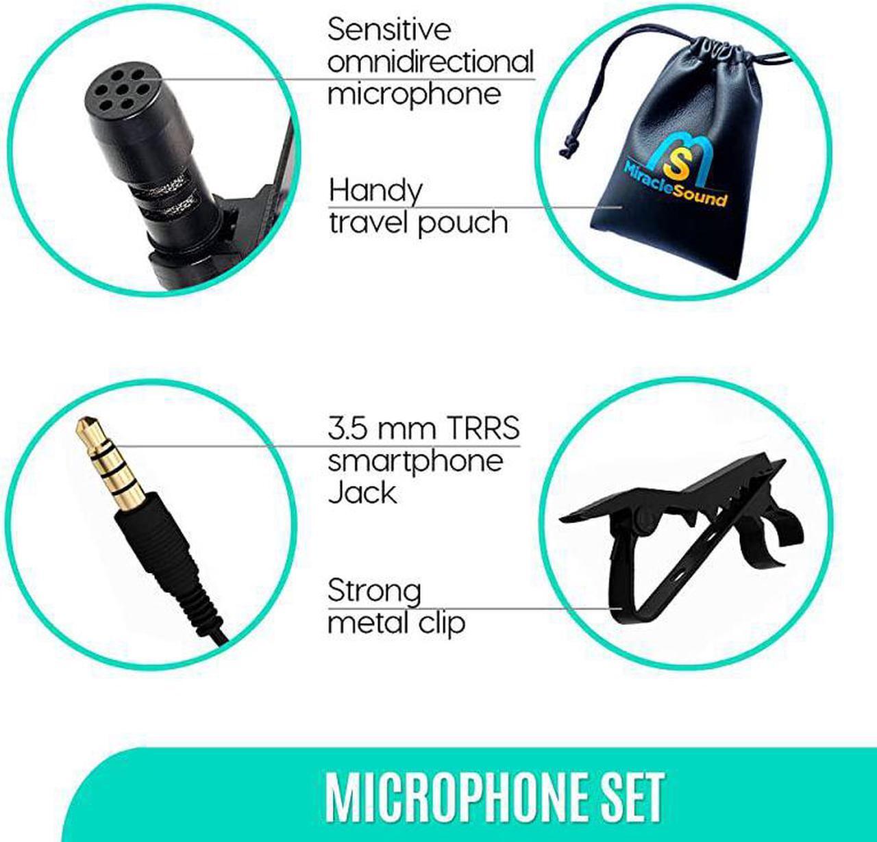 Alt view image 3 of 7 - Lavalier Microphone for Bloggers and Vloggers Lapel Mic Clipon Omnidirectional Condenser for iPhone Ipad Samsung Android Windows Smartphones