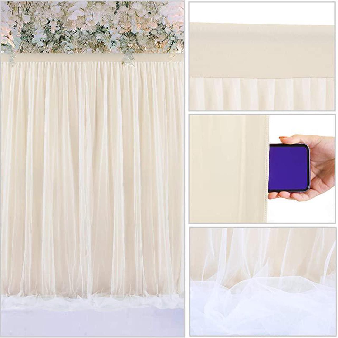 Alt view image 7 of 7 - Tulle Backdrop Curtains for Baby Shower Party Wedding Photo Drape Backdrop for Photography Props Engagement Bridal Shower 5 ft X 7 ft