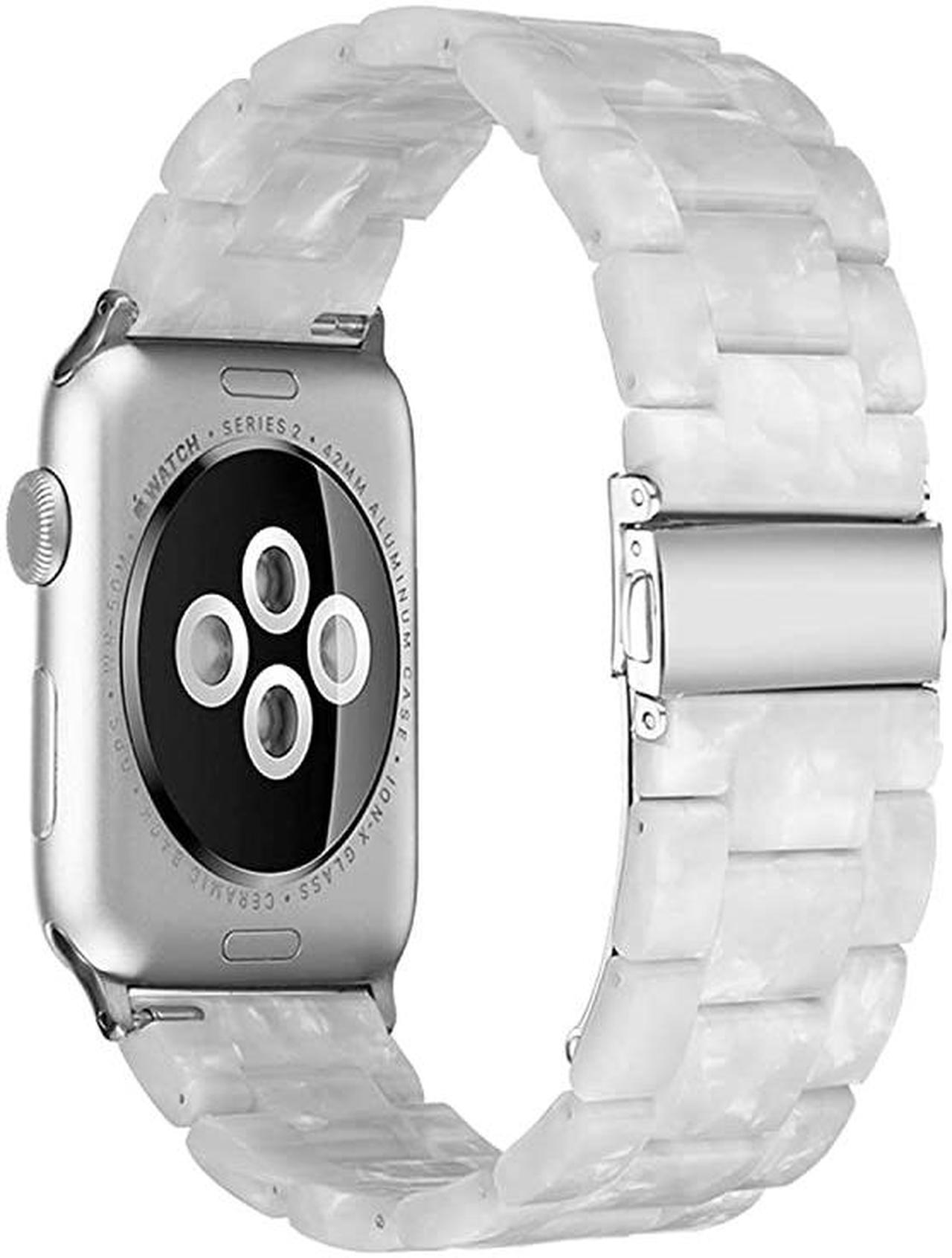 Alt view image 2 of 7 - Resin Strap Compatible with Apple Watch Band 38mm 40mm 42mm 44mm Series1 Series2 Series3 Series4 Series5,Ladies and Men Fashion Resin Watch Strap,iWatch Replacement Wristband